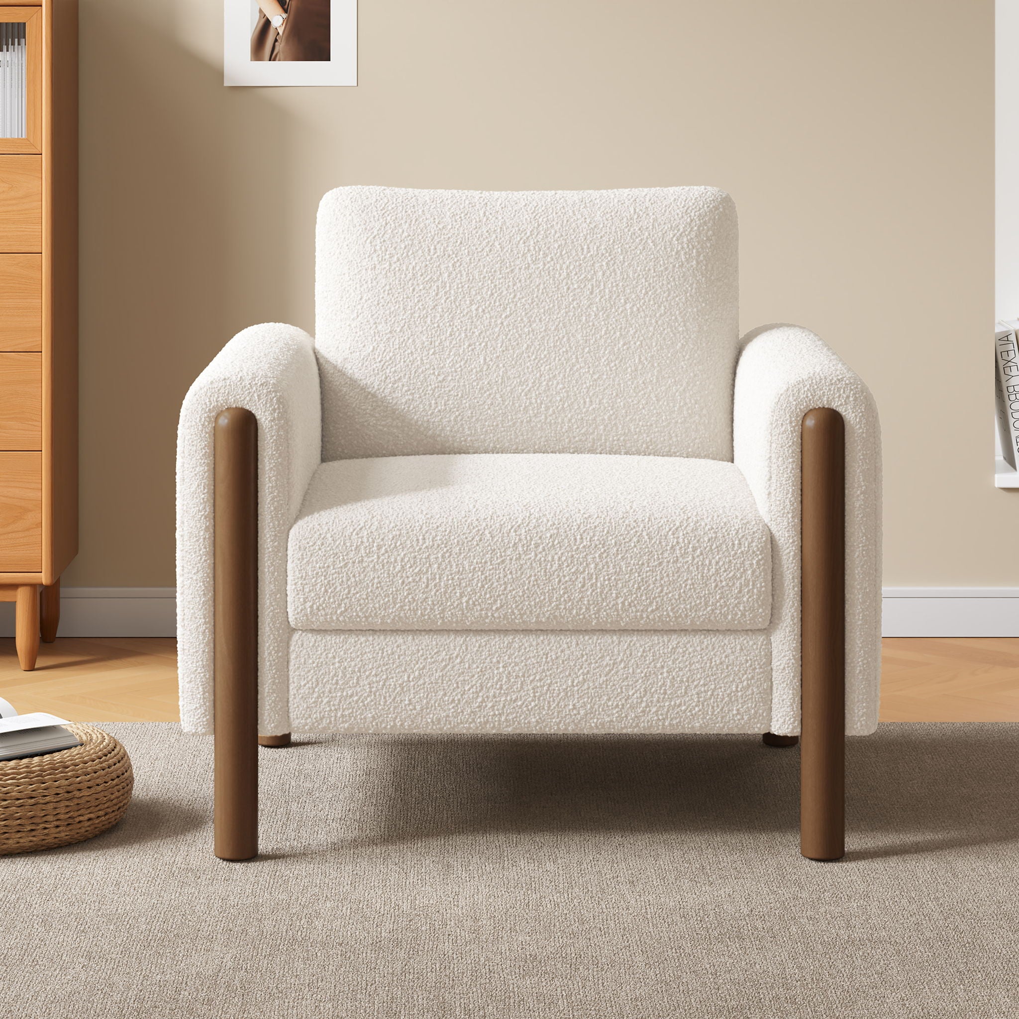 Oversized Accent Chair With Curved Armrests