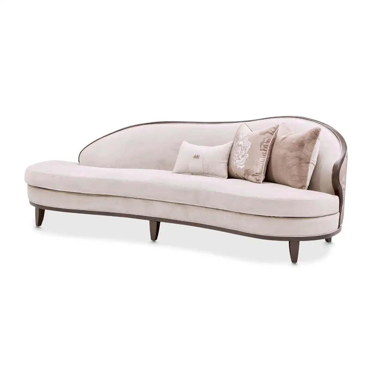 Camellia Field - Asymmetrical Velvet Sofa - Porcini / Warm Pecan
