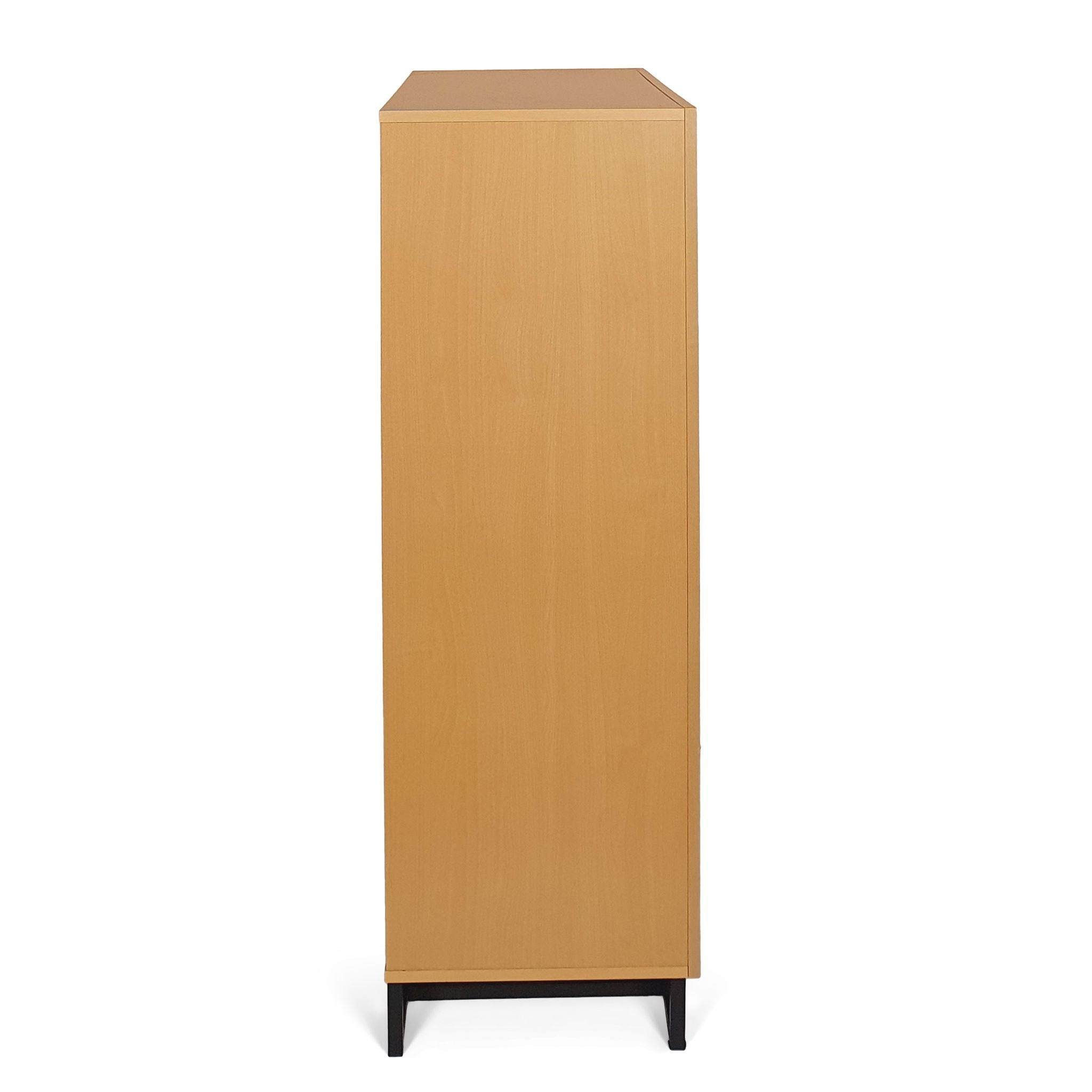 Glimmering Chest With 5 Drawers And Iron Base - Maple / Black