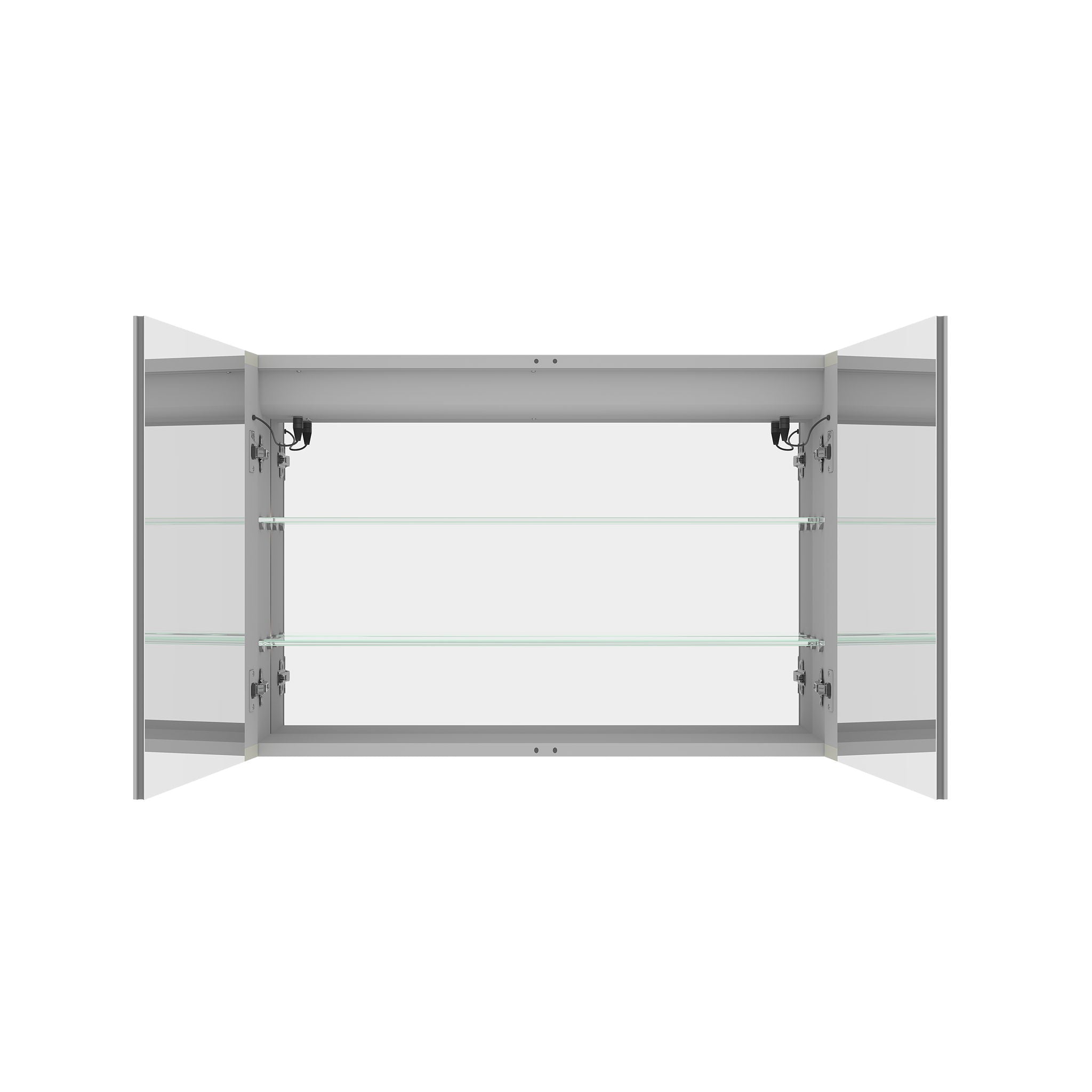 LED Medicine Cabinet With Mirror, Double Door With Defogger, Dimmer, Surface Mount