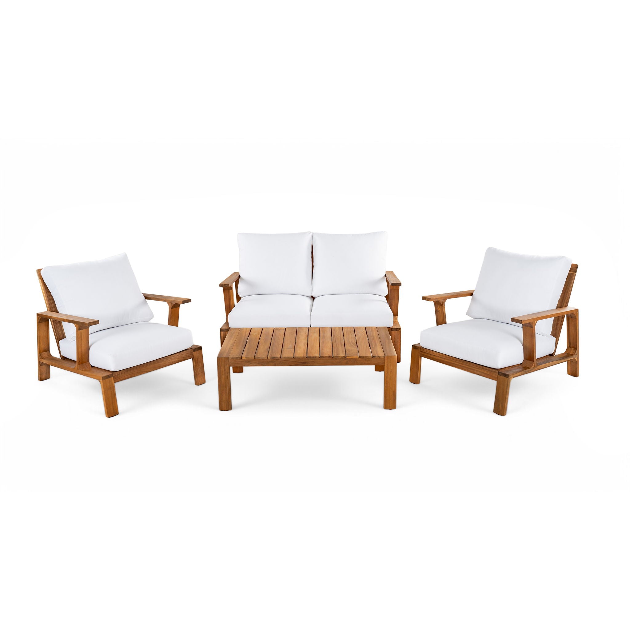 4 Piece Outdoor Sofa Set With Cushions And Coffee Table