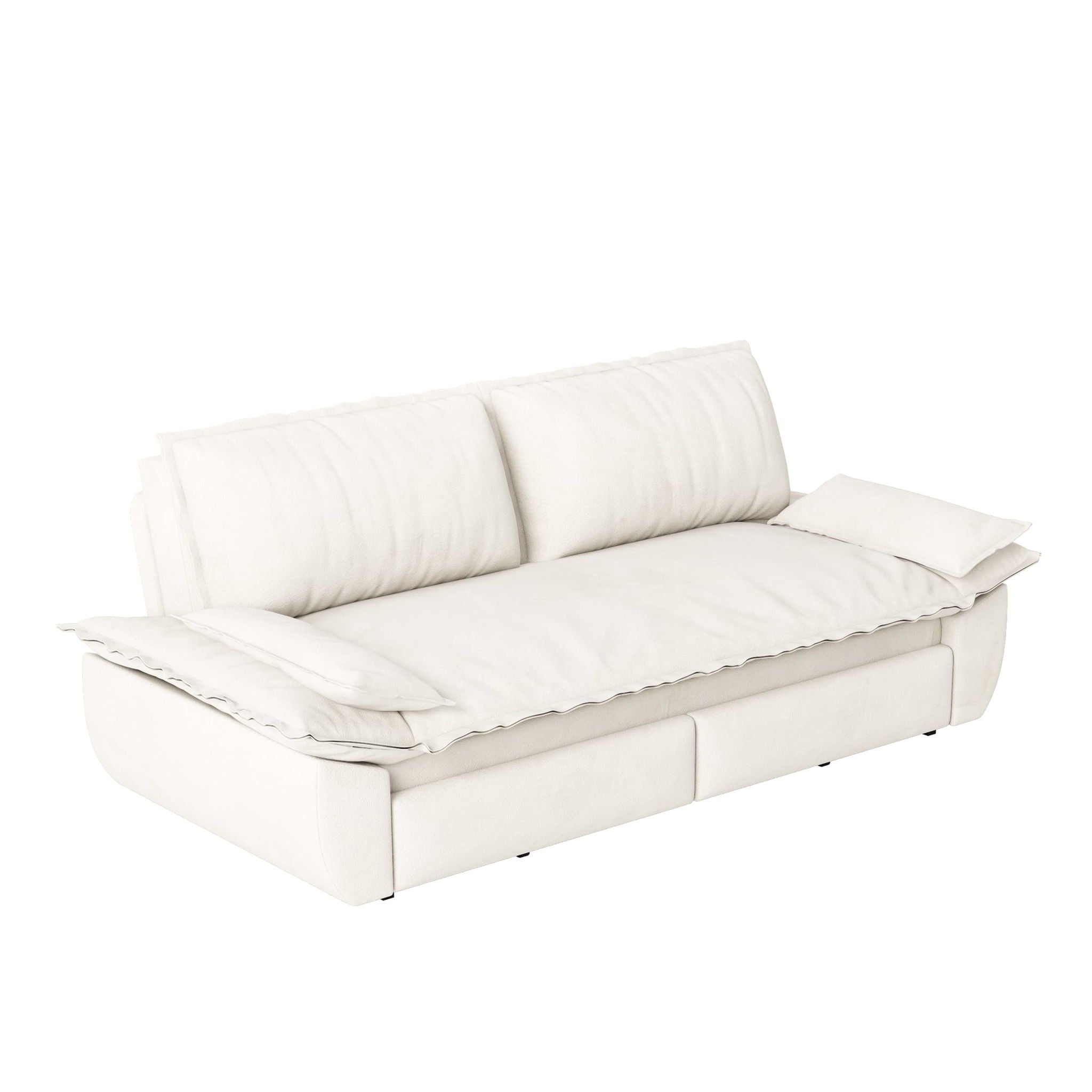 Queen Pull Out 3 In 1 Convertible Sleeper Sofa With Side Storage