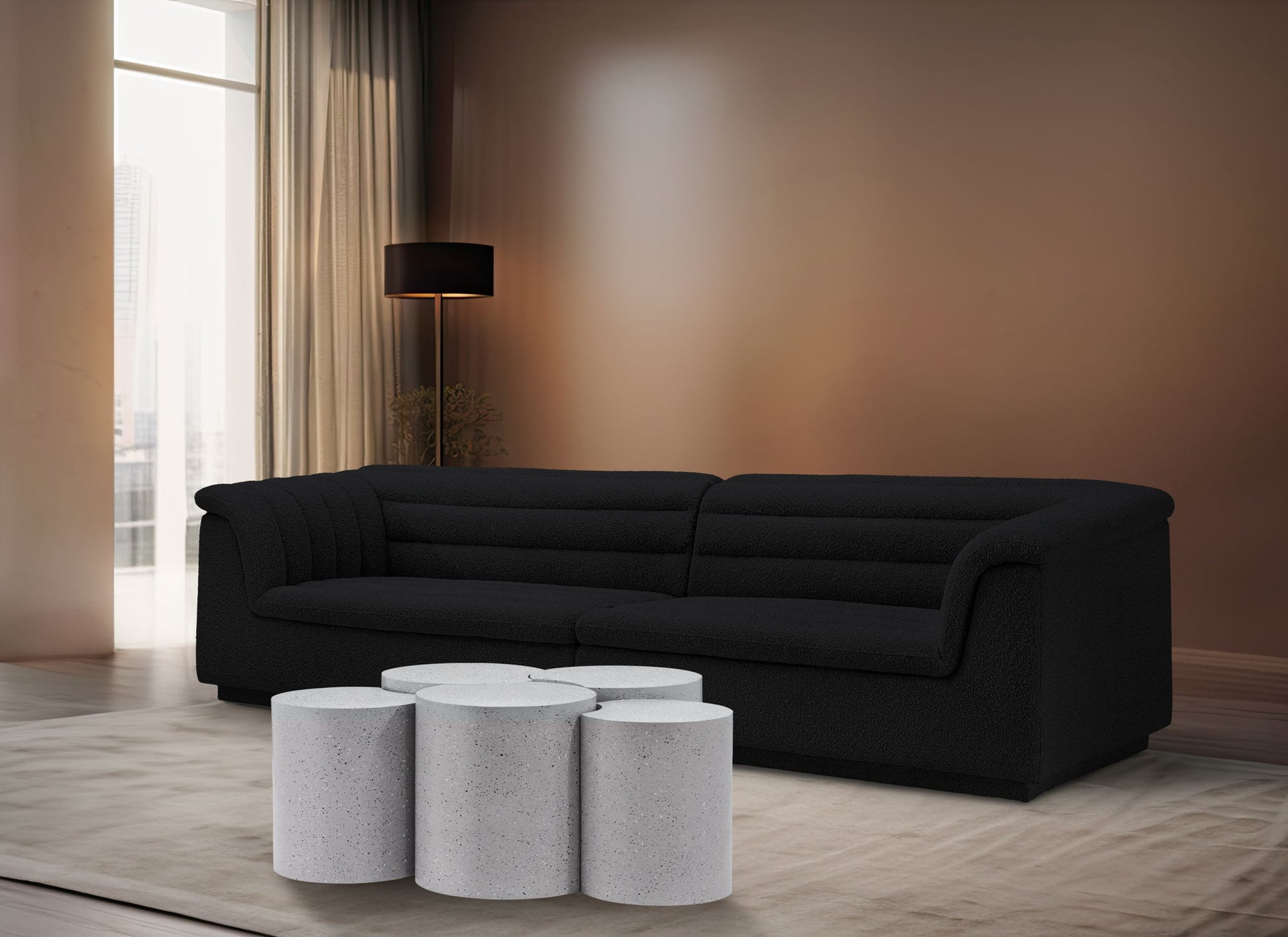 Dimple - 20" 5 Piece Modular Coffee Table - Terazzo Finish - Best Buy Furniture