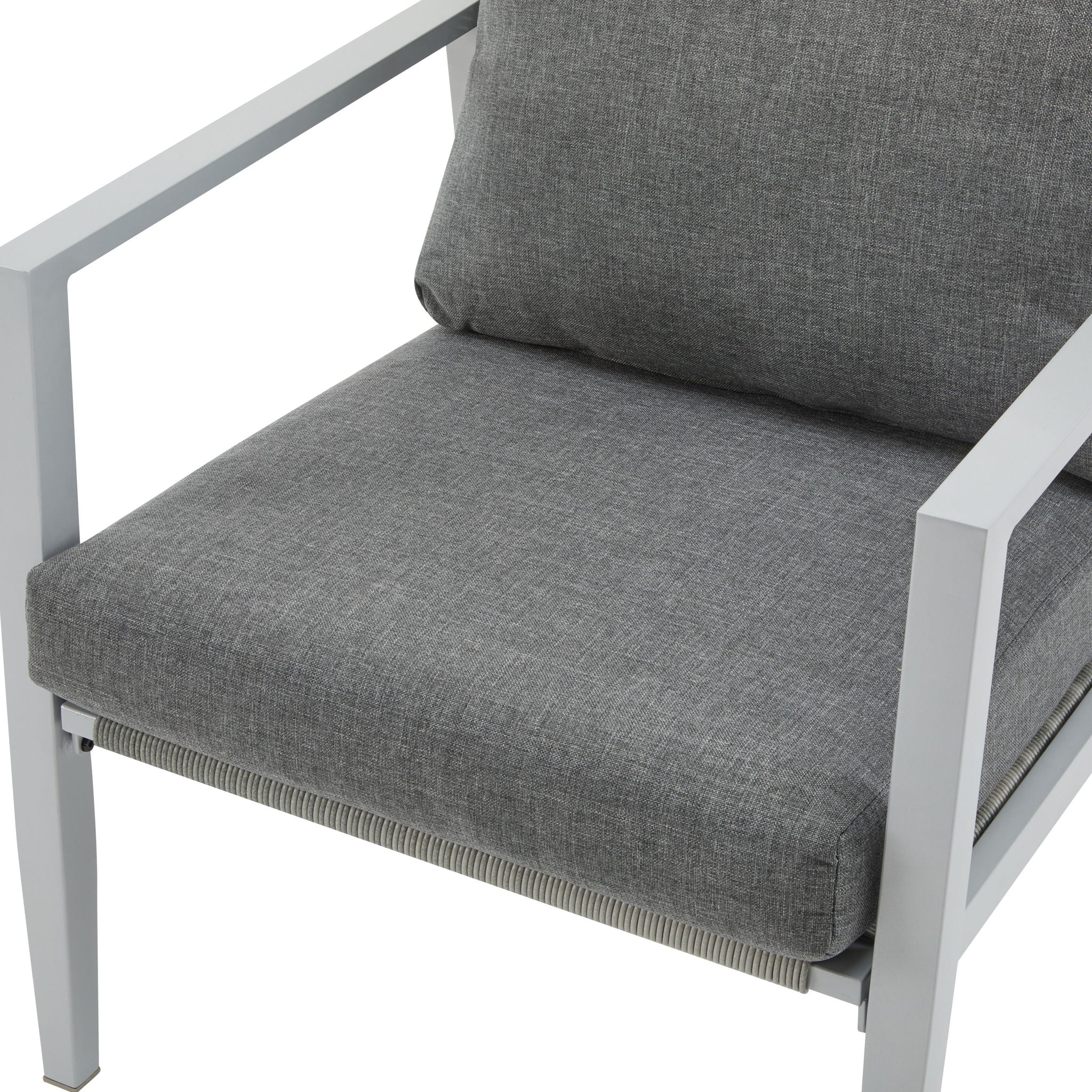 Modern Lounge Chair With Rope Accents And Cushions