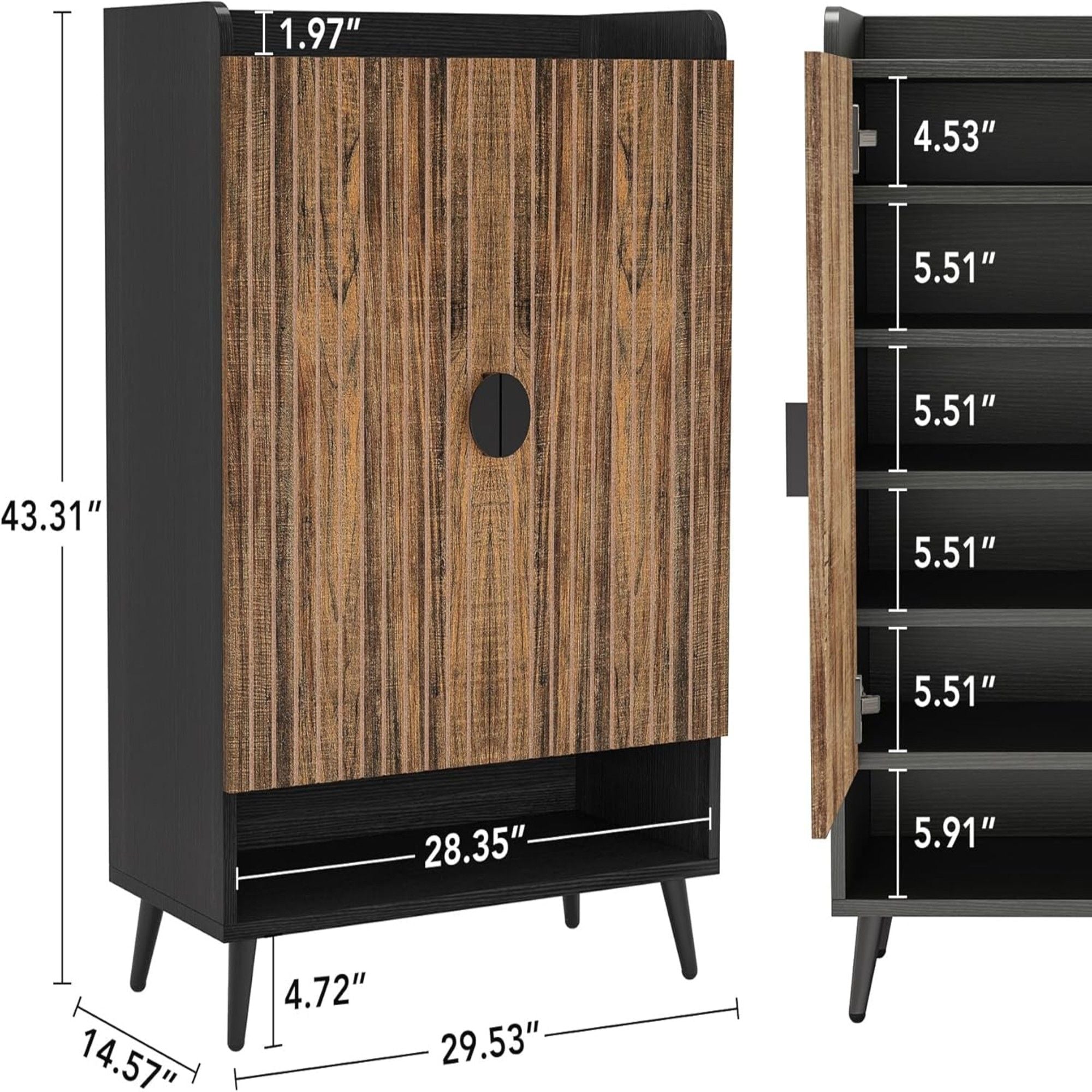 Shoe Cabinet With Doors, 7 Tier Storage Organizer
