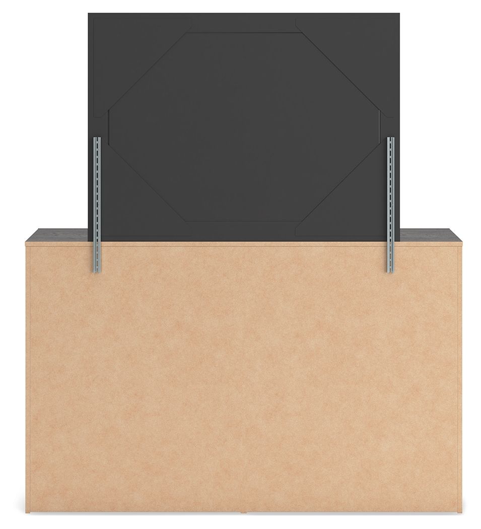 Hollivern - Dresser And Mirror - Dark Gray - Best Buy Furniture