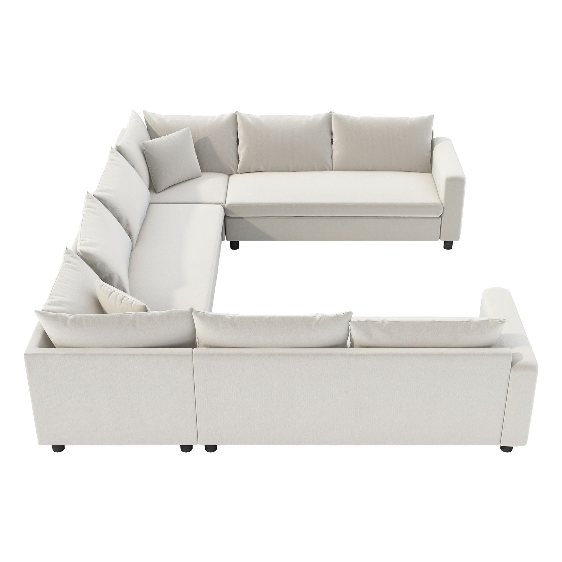 Modular Sectional Reversible U Shaped Couch Set, Free Combination Minimalist Style, Oversized 8 Seat Convertible Sofa - Best Buy Furniture