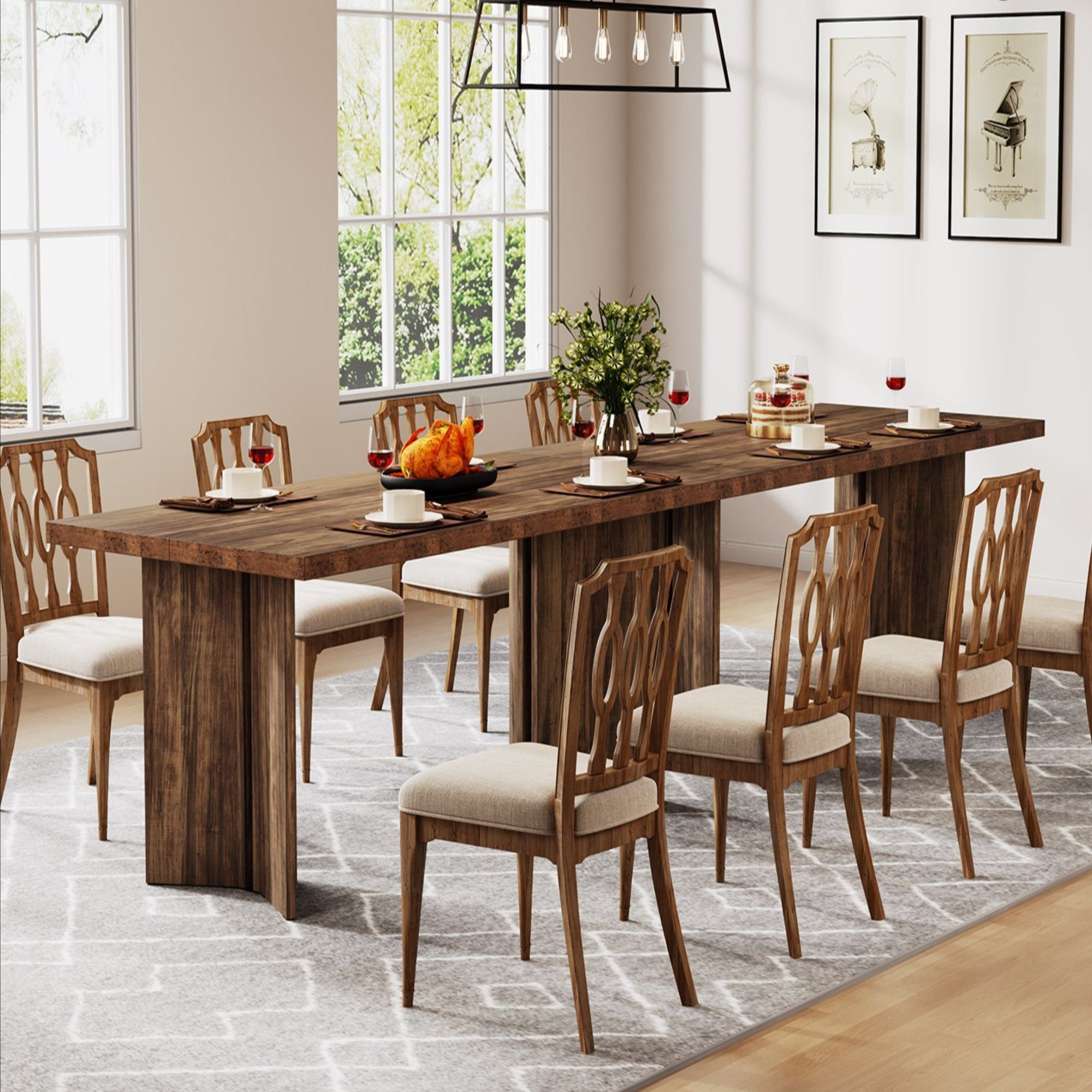 Dining Table For 4 - 6 People, Kitchen Table With Thick Top