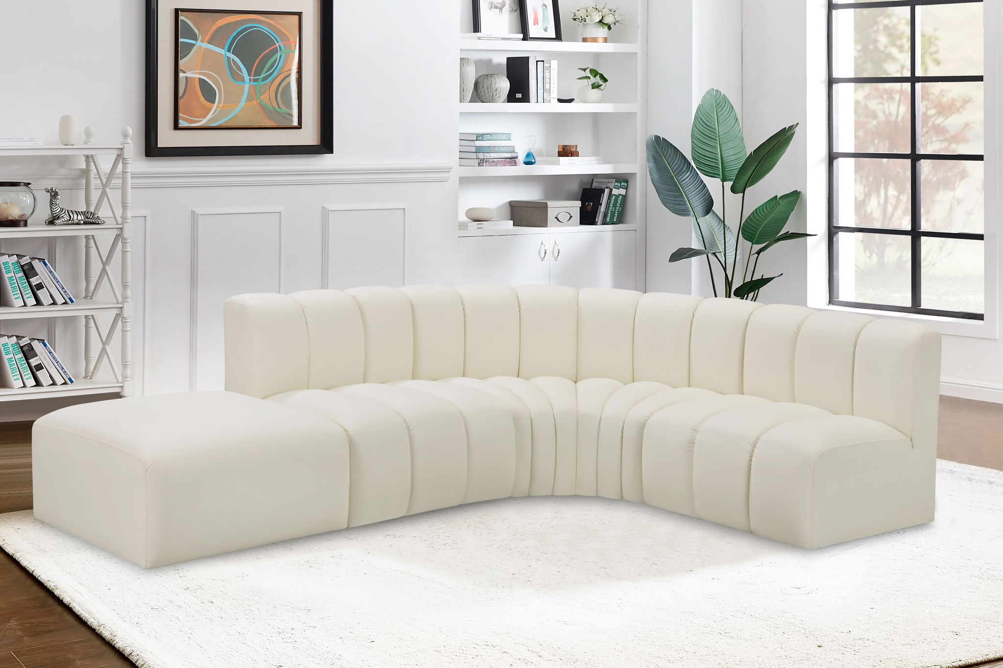 Arc - Faux Leather 5 Piece Corner Modular Sofa