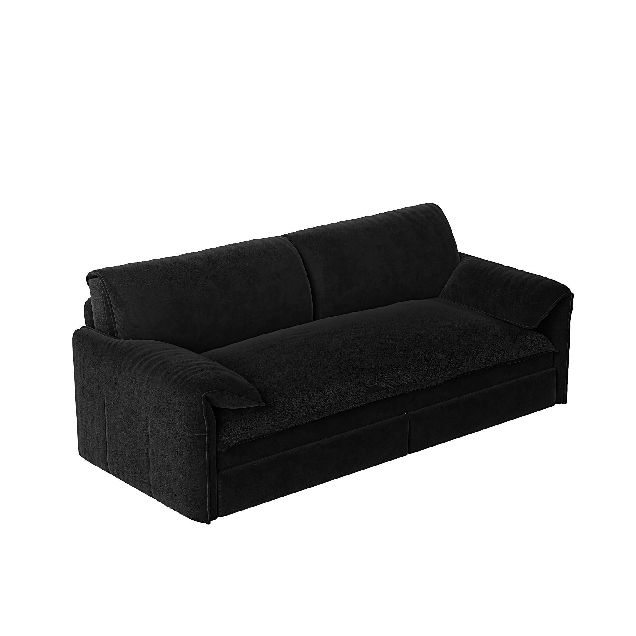 Pull Out 3 In 1 Convertible Sleeper Sofa With Side Storage, Multi Functional