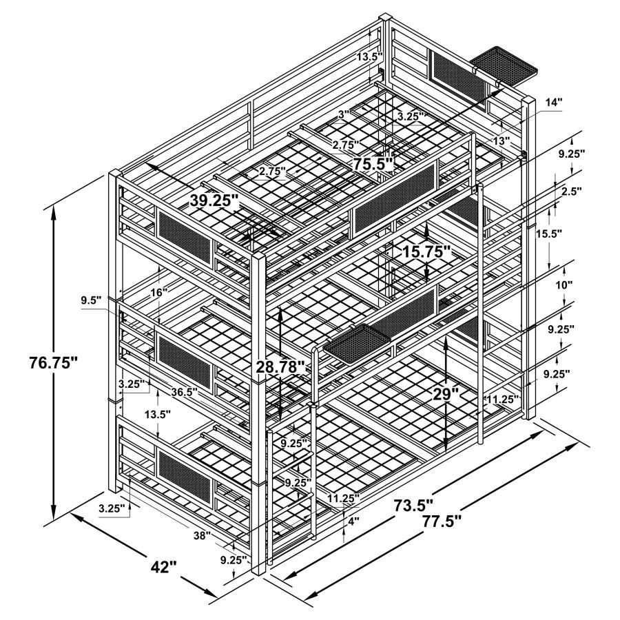 Rogen - Triple Bunk Bed - Best Buy Furniture