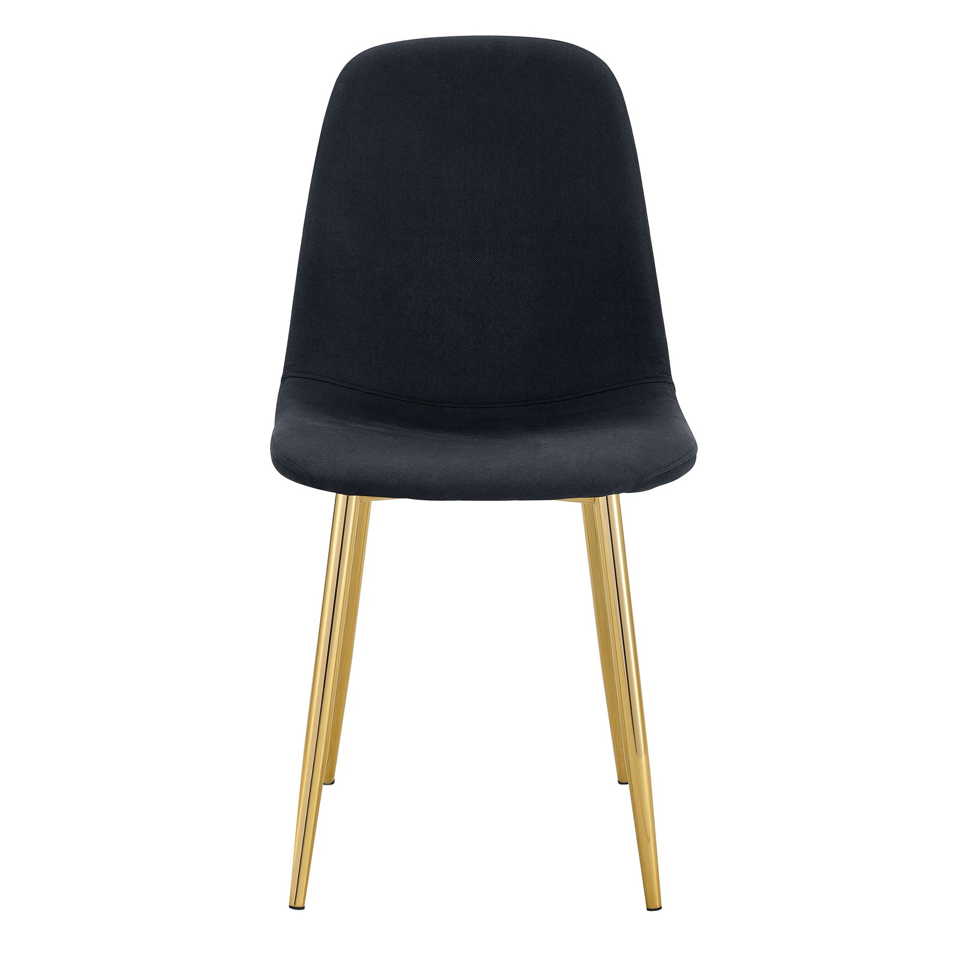 Luxury Simple Chair (Set of 4) Linen Cotton High Resilience Dining Chair With Metal en Legs - Black / Gold - Best Buy Furniture