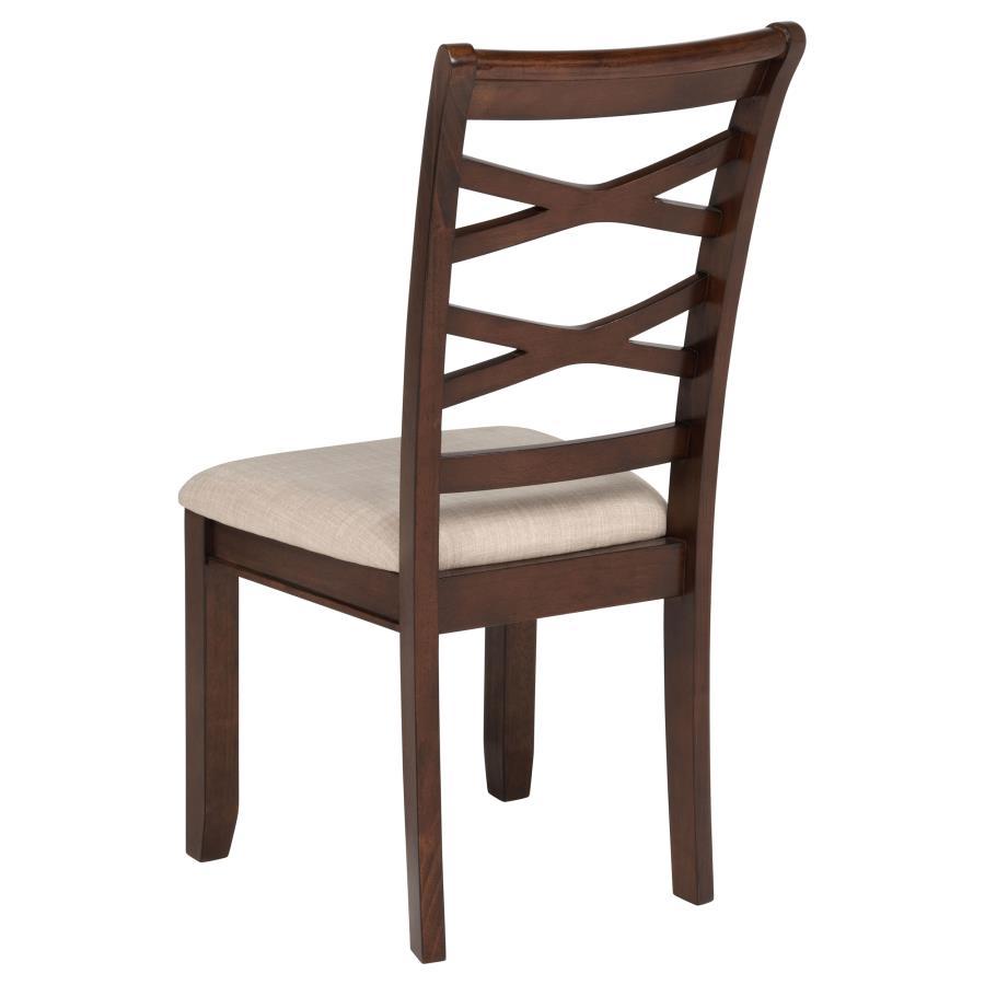 Barton - 5 Piece Round Wood Dining Table Set - Dark Brown