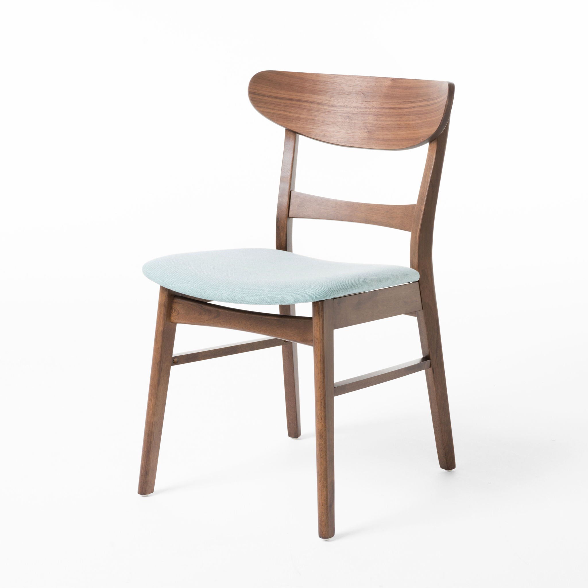 Mid Century Dining Chairs With Cushioned Seats And Wood Frame (Set of 2)