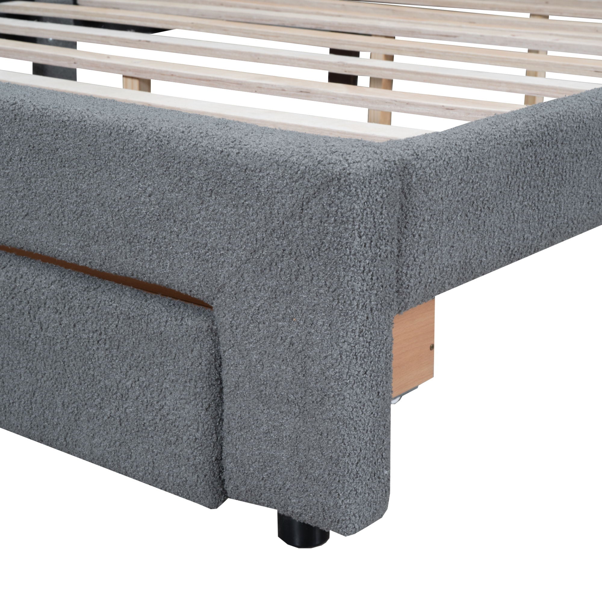 Upholstered Platform Bed With Drawer