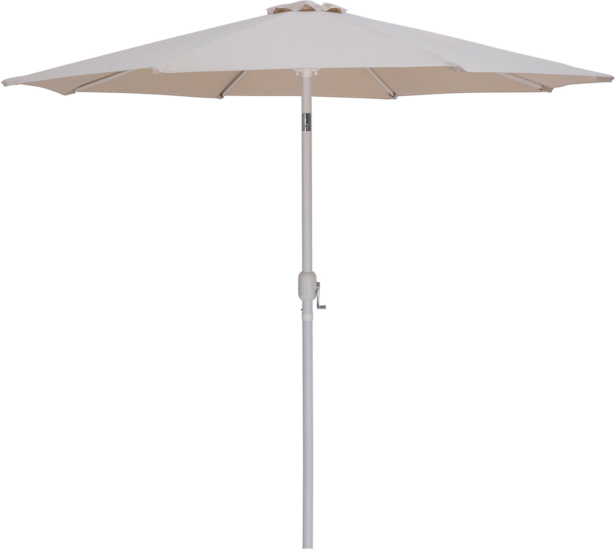 Fiji - Aluminum Patio Umbrella With Round Teak And White Base