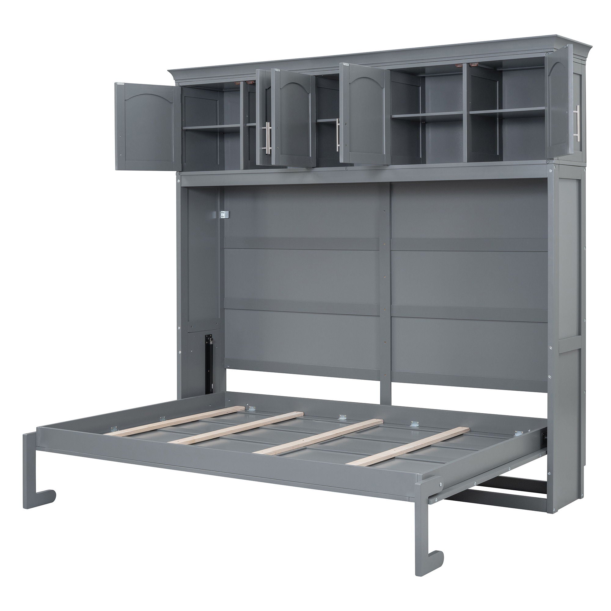 Murphy Modern Bed With Top Cabinets For Space Saving And Comfort