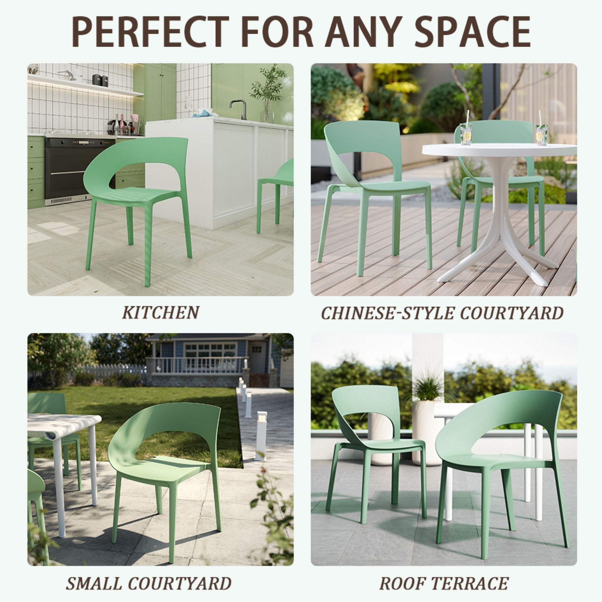 4 Piece Set Of Modern Designed Single Chairs With Folding Square Table