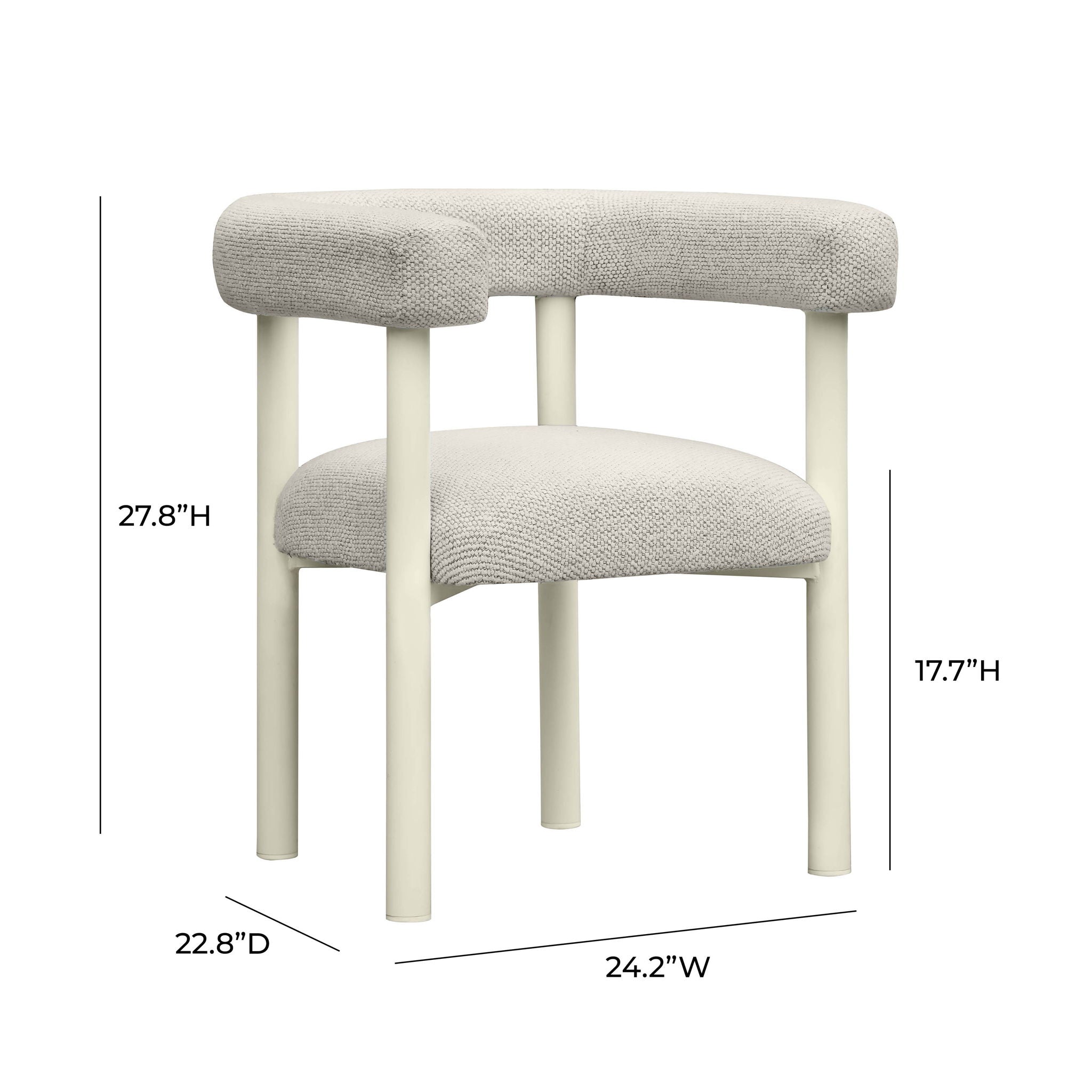 Jackie - Outdoor Textured Dining Chair - Cream