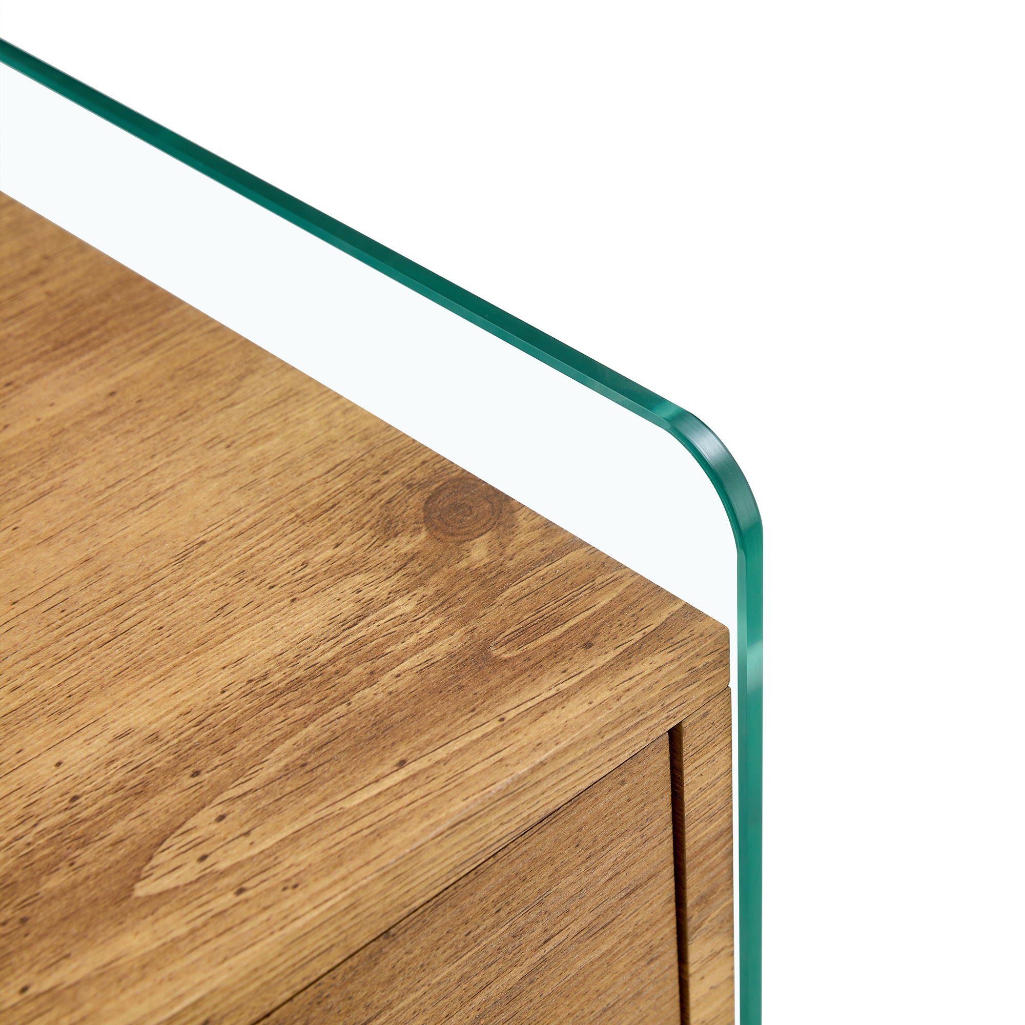 Double Drawer Bedside Table - Wood