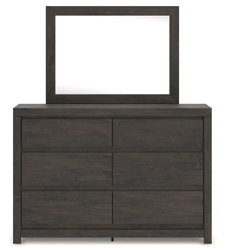 Fraluna - Dresser And Mirror - Charcoal