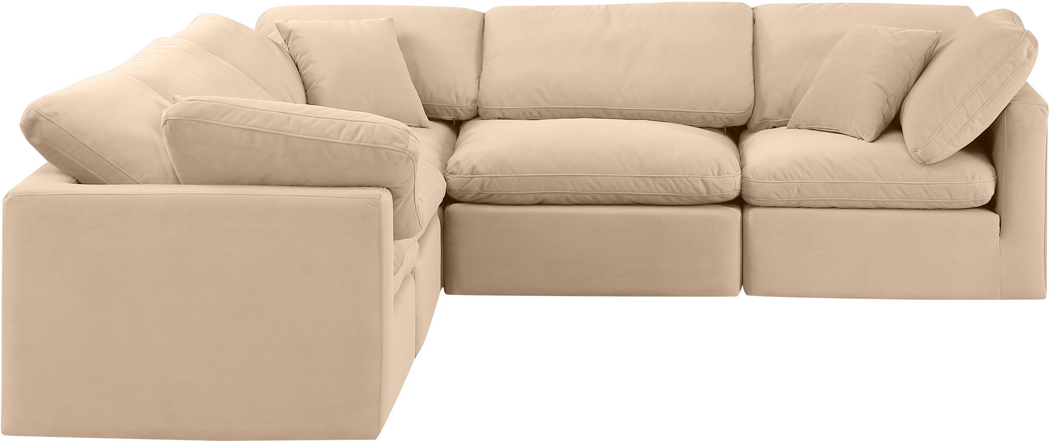 Indulge - Velvet 5 Piece Modular Corner Sectional