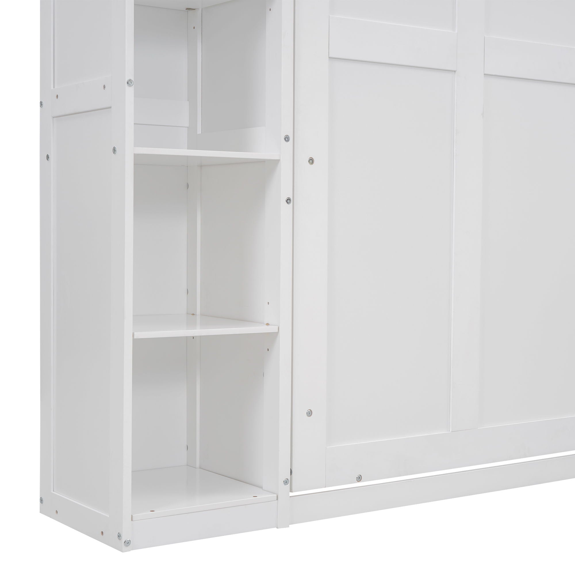 Wall Murphy Bed With Shelves And LED Lights