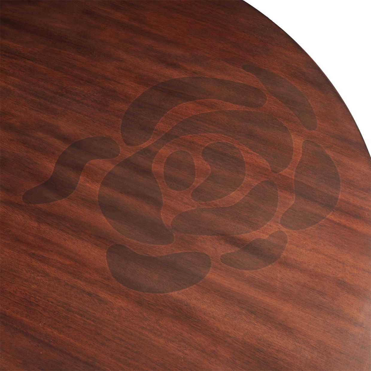 Camellia Field - Round Dining Table - Dark Brown / Gold