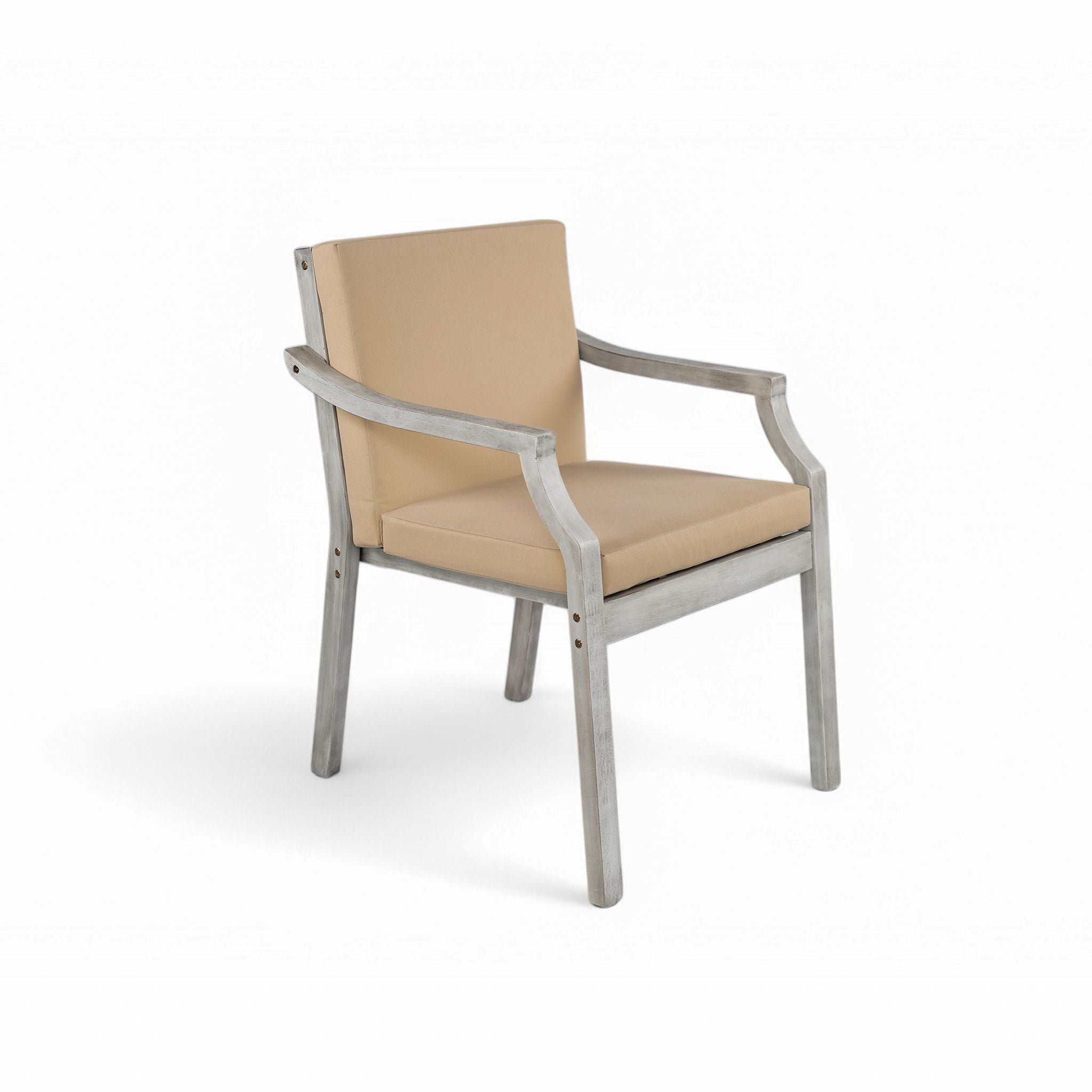 4 Person Outdoor Dining Set With Umbrella Hole And Removable Cushions For Patio - Gray