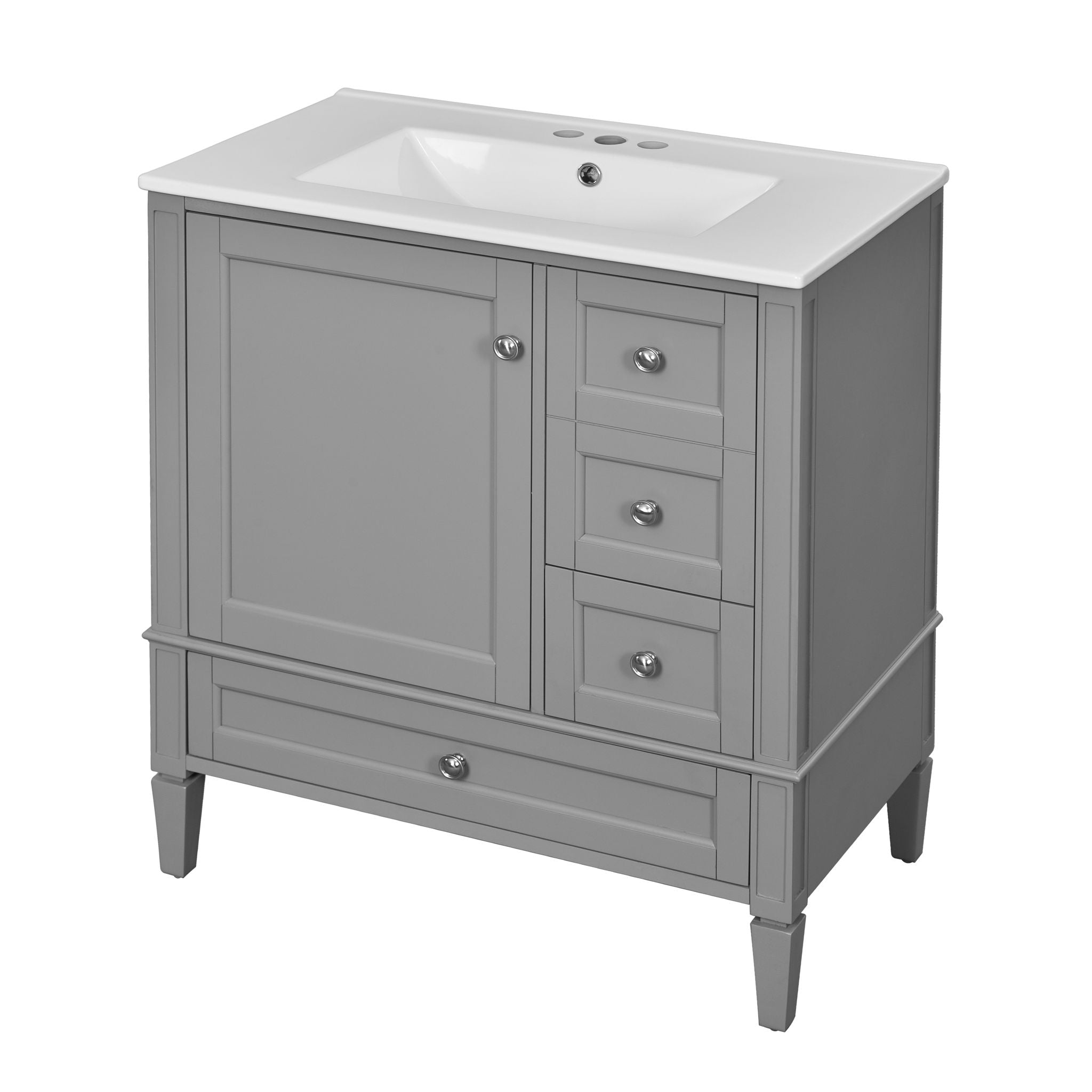 Bathroom Vanity With Sink, Storage Cabinet With 3 Drawers