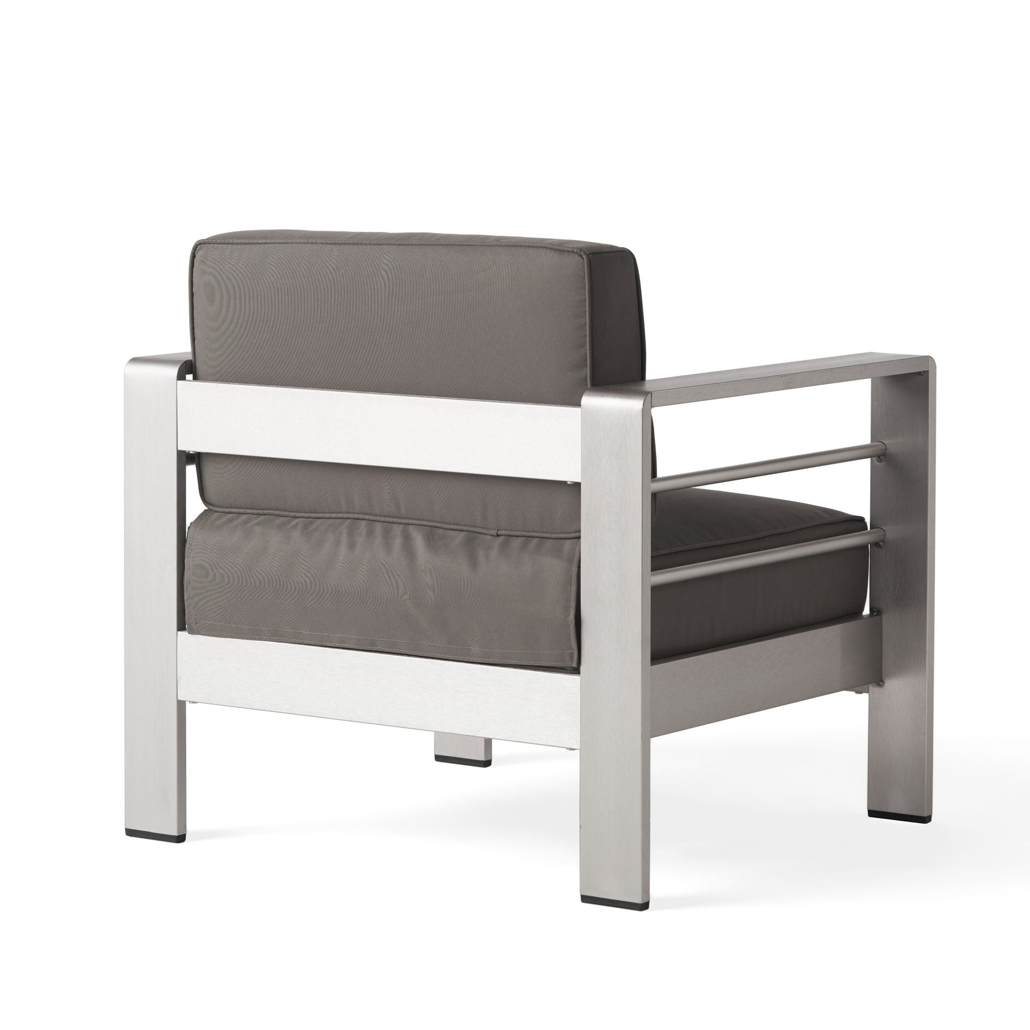 Outdoor Aluminum Club Chair With Cushion - Gray