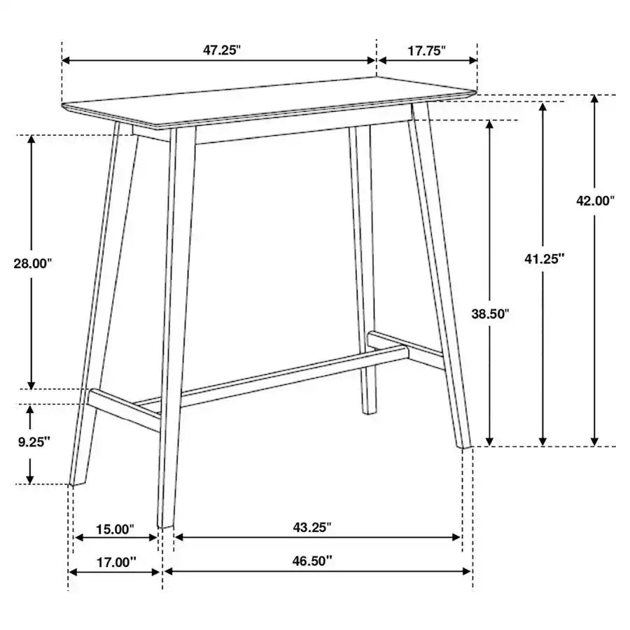 Finnick - Rectangular Pub Height Bar Table - Walnut
