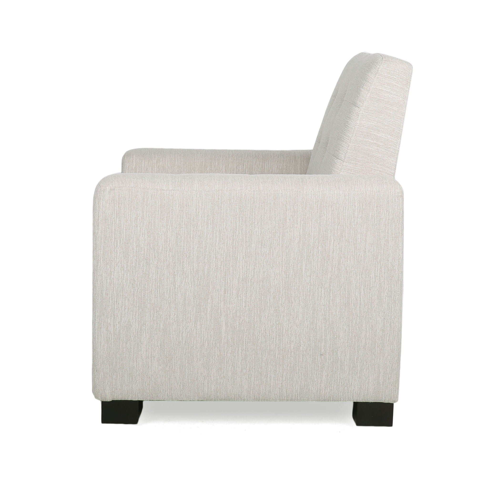 Contemporary Recliner Chair With Push Back Function And Birchwood Legs