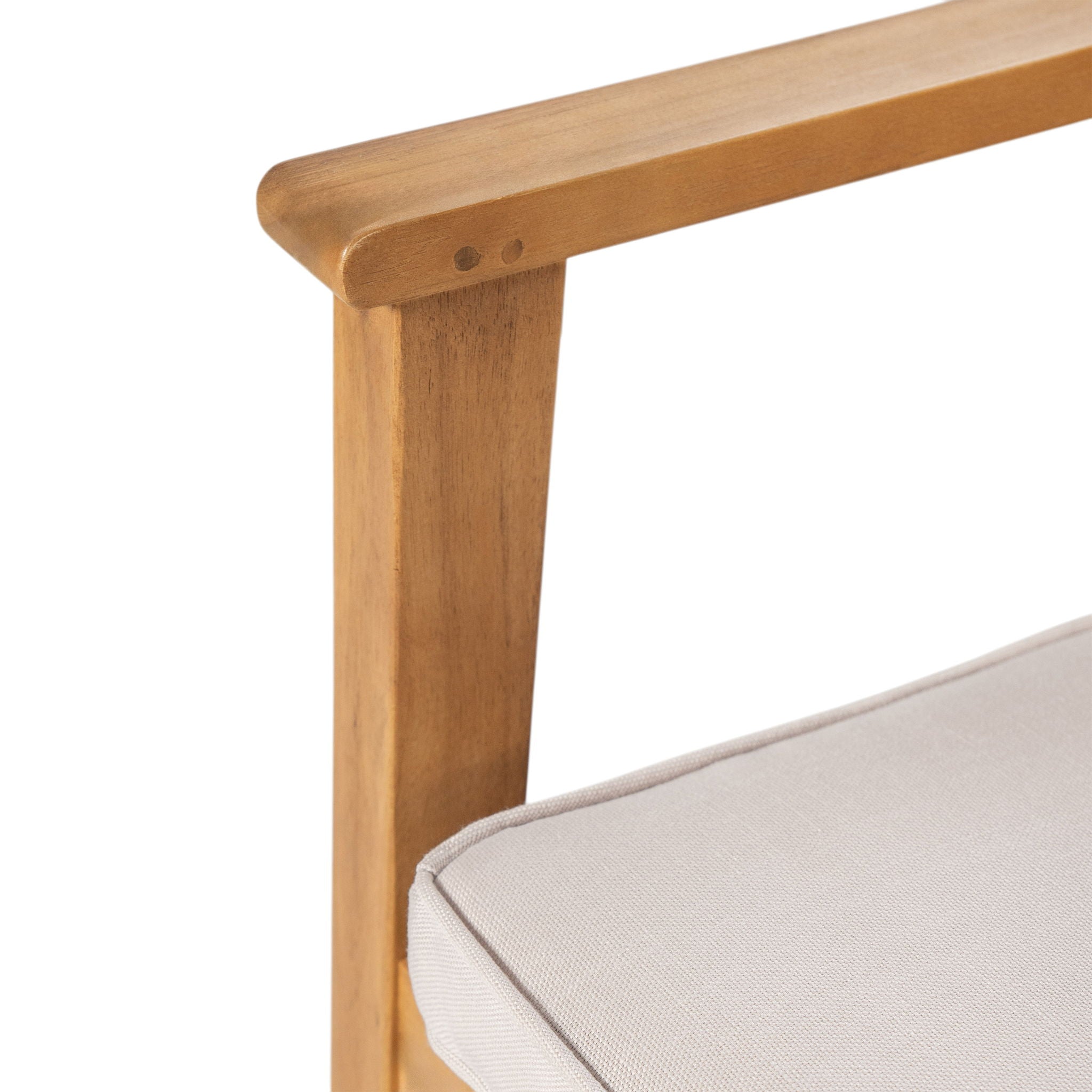 7 Piece Patio Furniture Set Acacia Wood Table And 6 Heavy Duty Cushioned Chairs