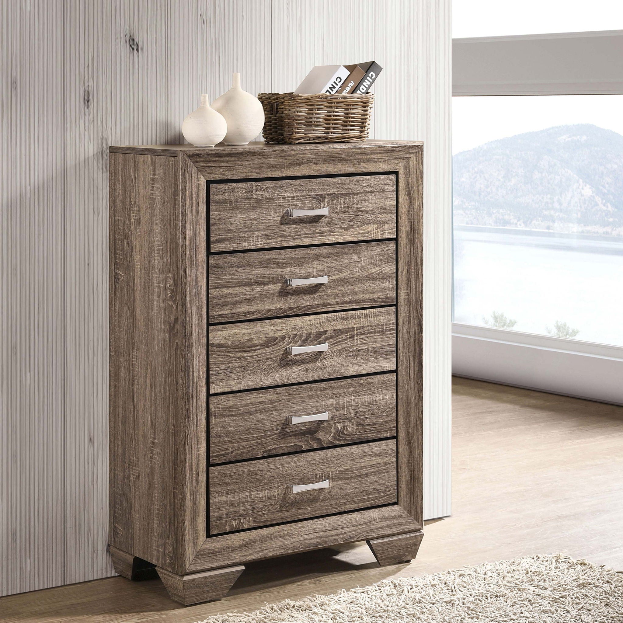 Harrison - 5 Drawer Bedroom Chest - Taupe