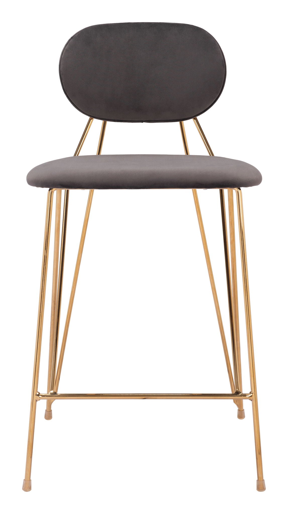 Georges - Counter Stool (Set of 2) - Gray / Gold