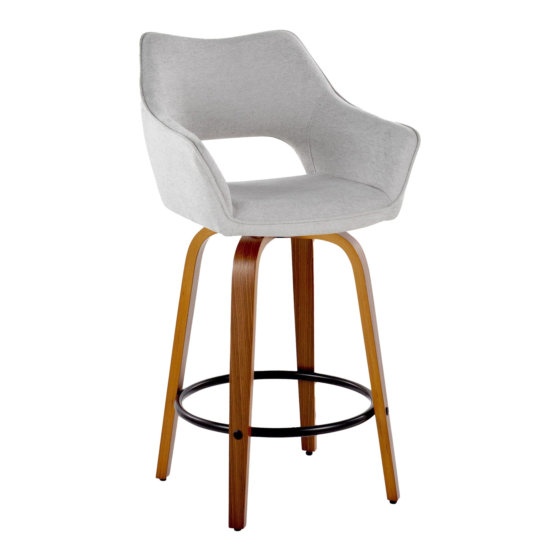 Mustang - Contemporary Fixed Height Counter Stool With Swivel With Round Footrest (Set of 2) - Best Buy Furniture