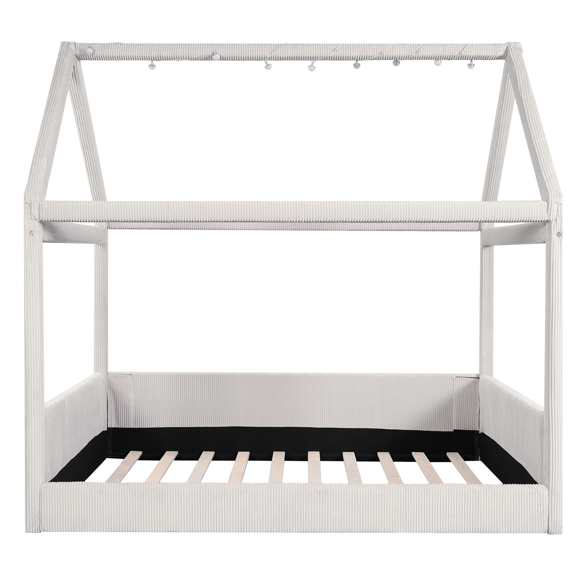 Upholstered House Style Daybed With LED Light Strips