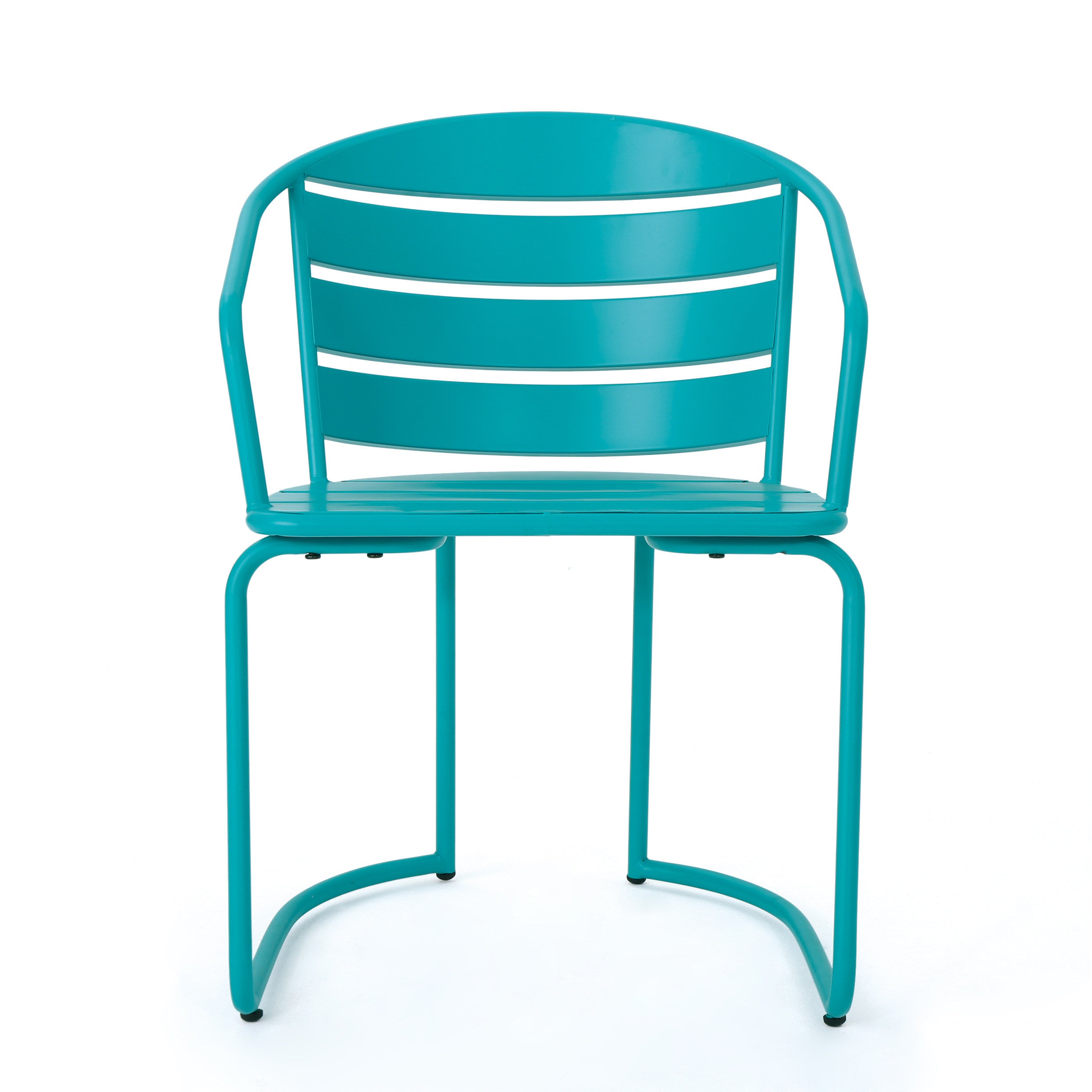 3-Piece Elegant Outdoor Bistro Set with 2 Chairs and Oval Table, Teal