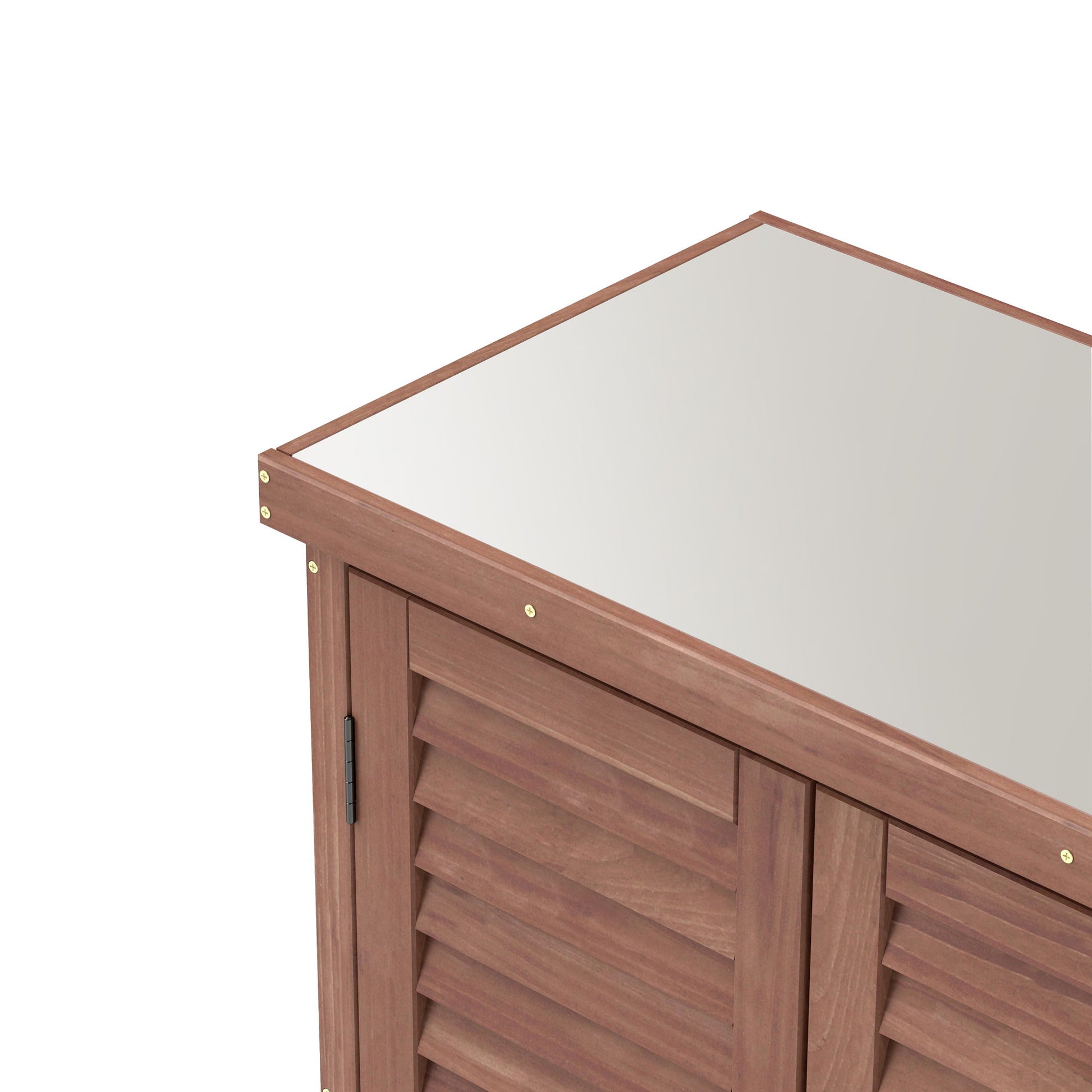 Potting Bench With Storage Cabinet And Metal Table Top For Outdoor - Best Buy Furniture