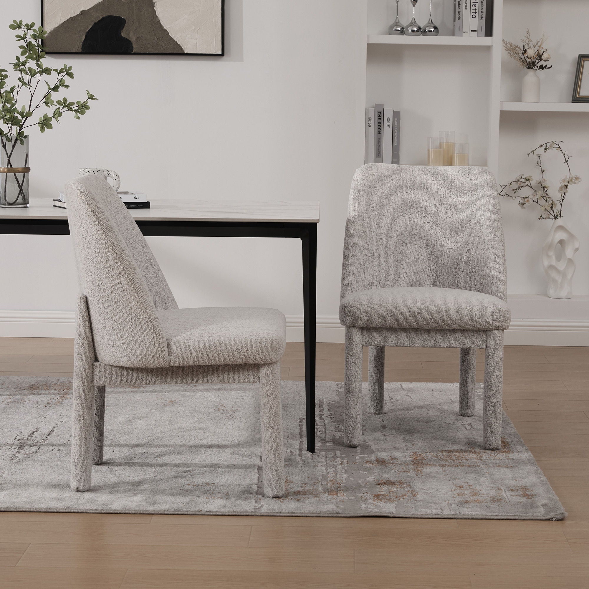 Wide Minimalist Dining Chair (Set of 2)