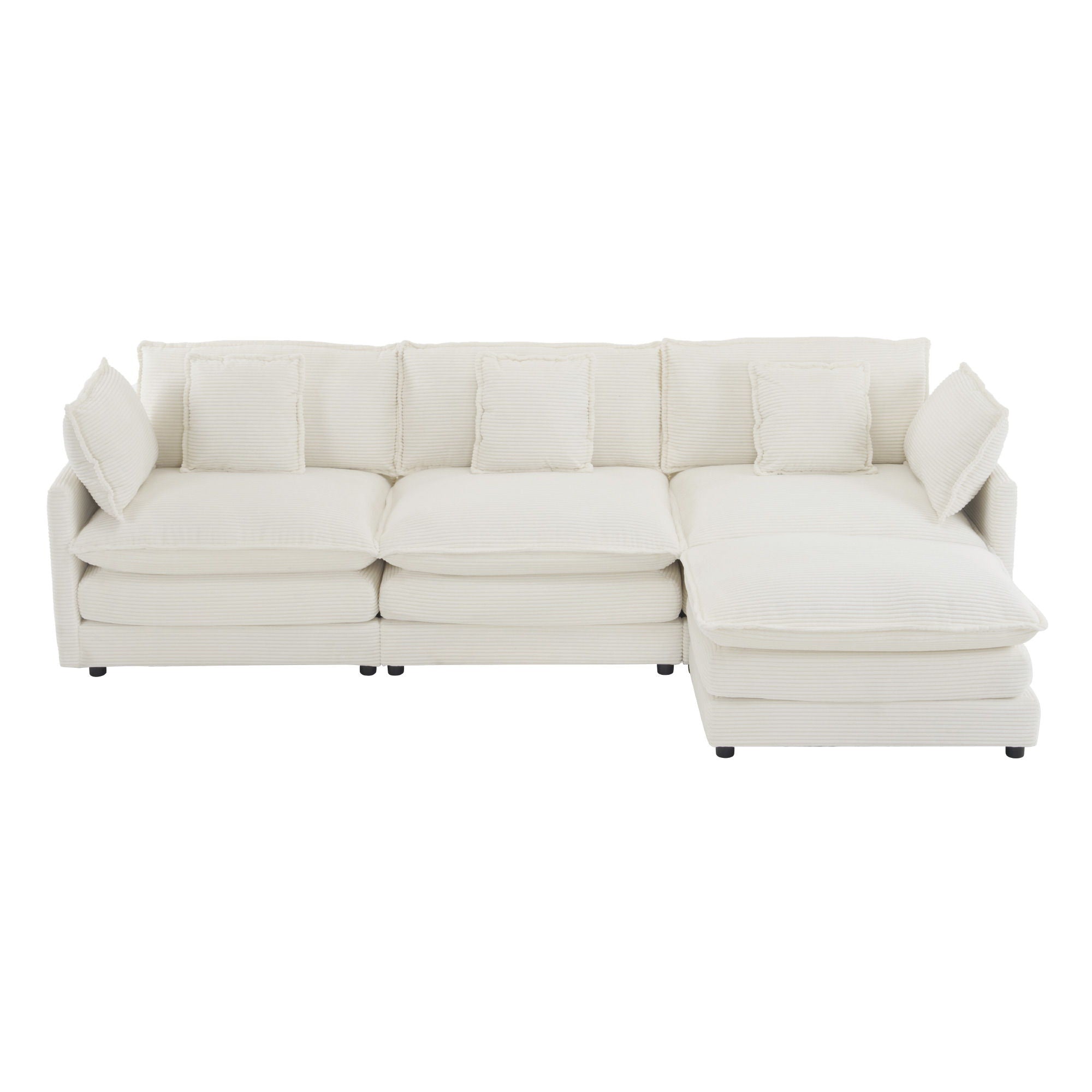 Modern Modular Sectional Sofa With Side Storage Pockets For Living Room