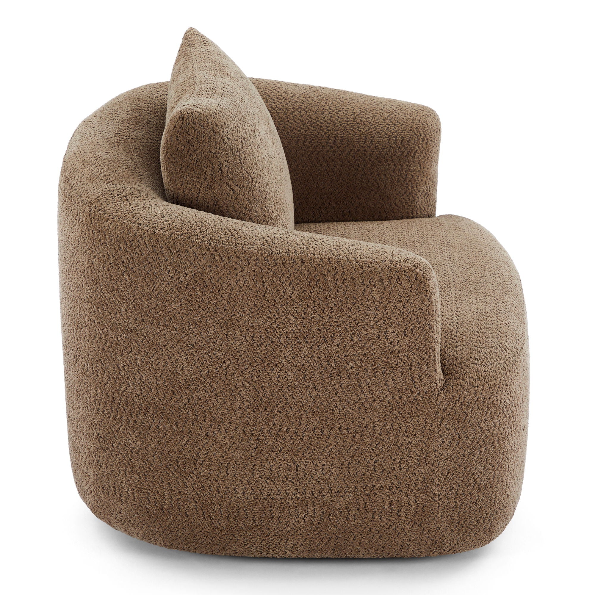 360° Swivel Barrel Sofa Chair With Throw Pillow, Chenille Upholstered Accent Chair
