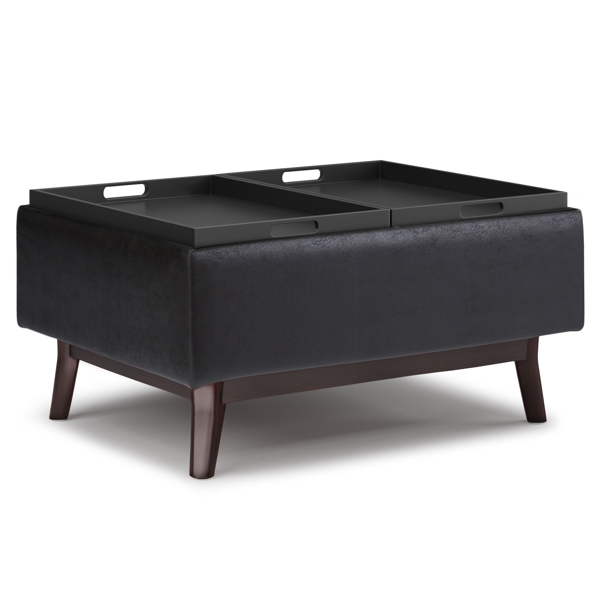Owen - Tray Top Small Coffee Table Upholstered Storage Ottoman - Best Buy Furniture