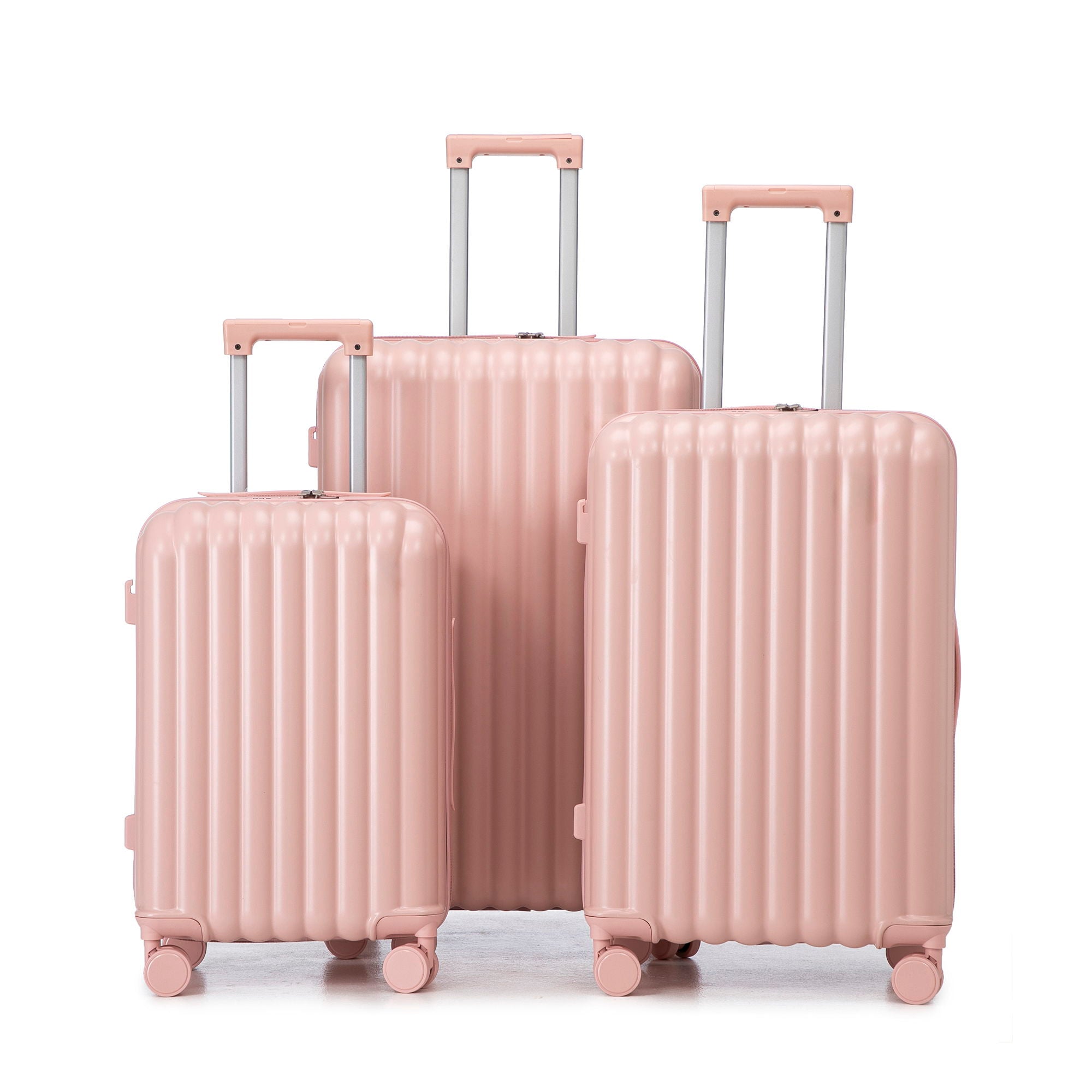 20" / 24" / 28" 3 Pieces / Set Spinner Wheel Luggage, Carry On Suitcase, With Cup Holder & USB Port & Phone Holder