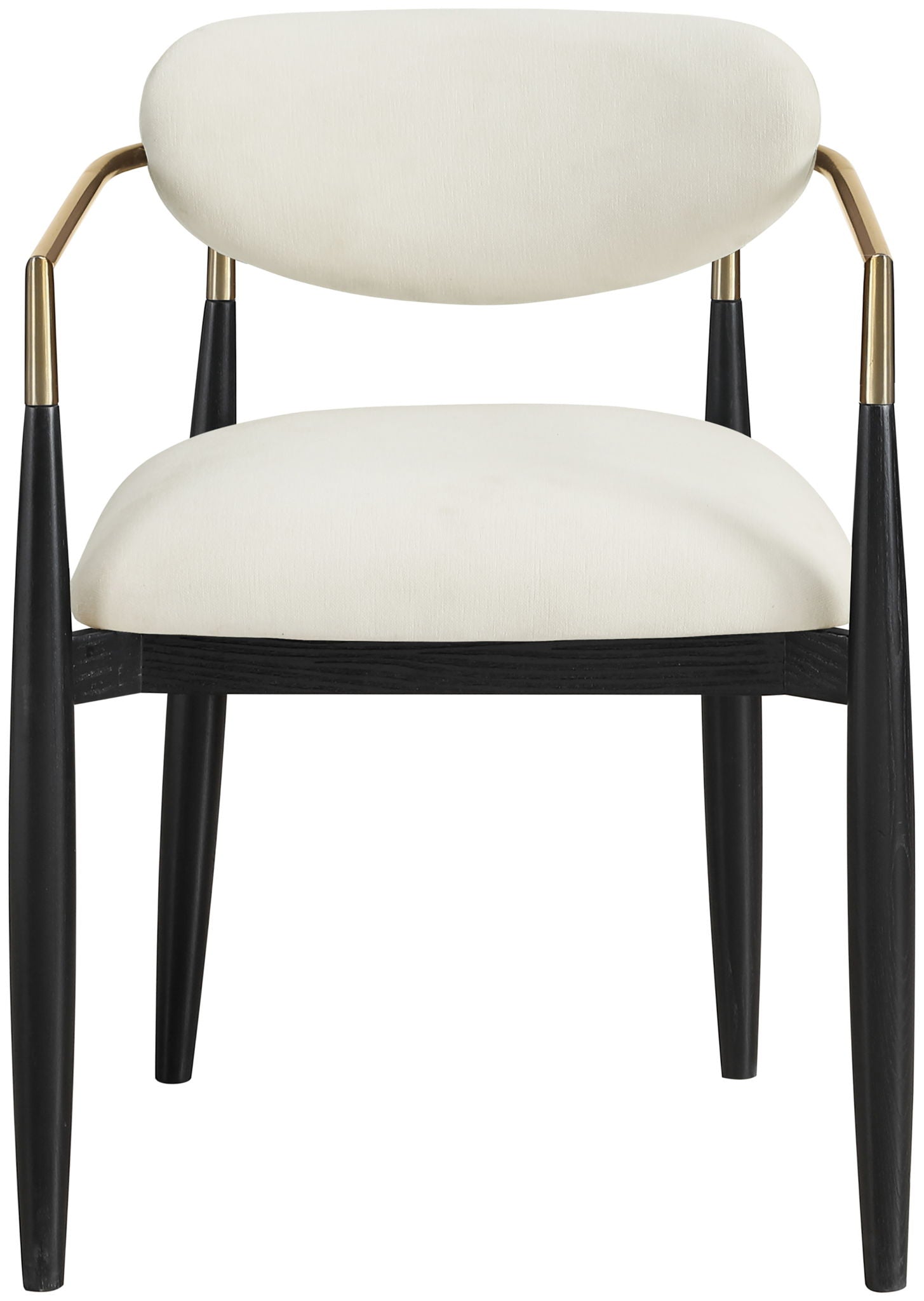 Riccio - Fabric Dining Arm Chair (Set of 2) - Black And Gold Frame