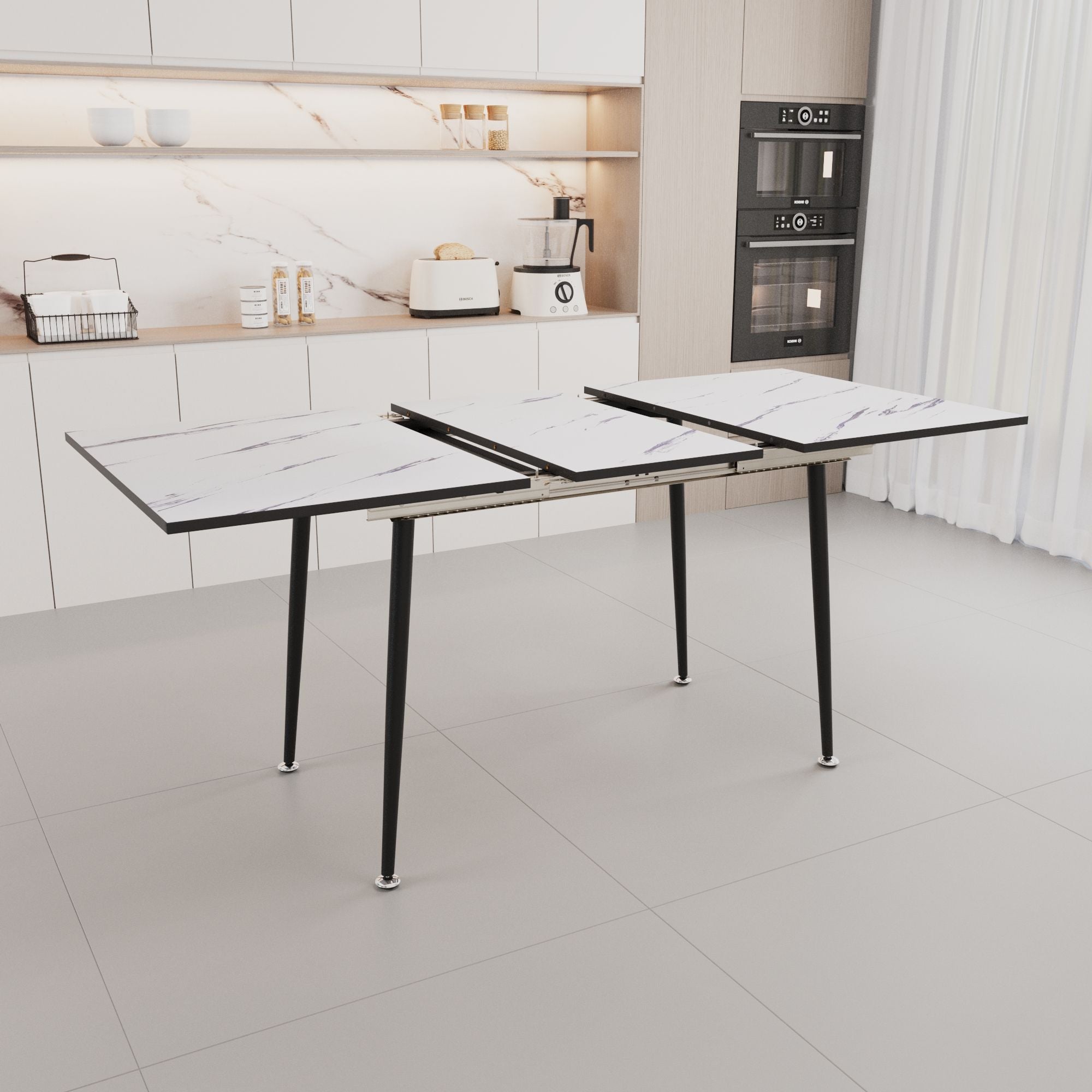 Modern Extendable Dining Table And Chair Set
