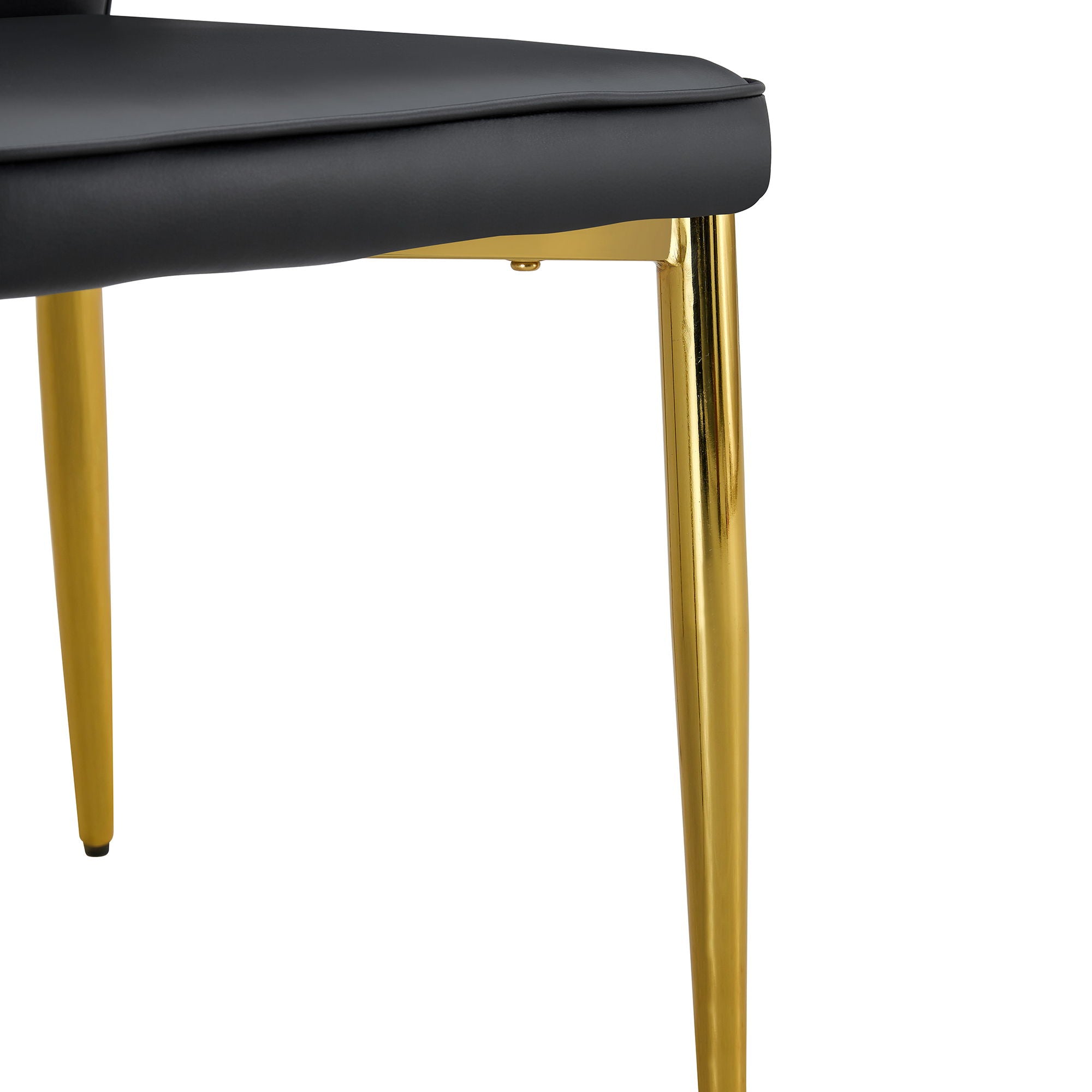 Medieval Modern Dining Chairs With Cushions And Metal Legs Material (Set of 4) - Black