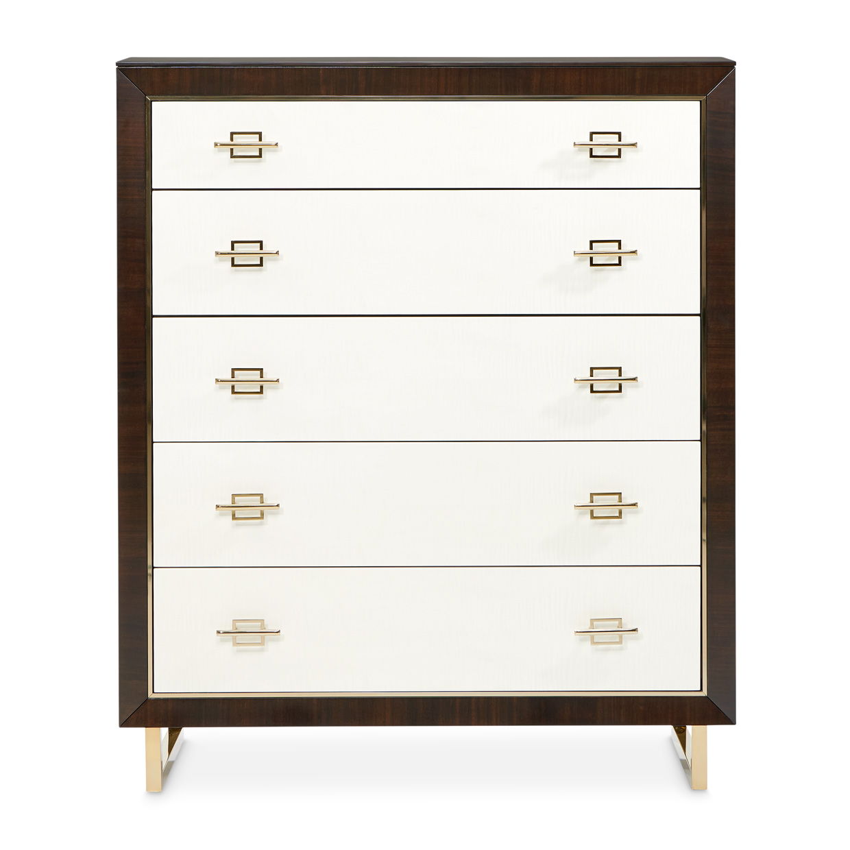 Belmont Place - 5-Drawer Chest - White / Dark Brown
