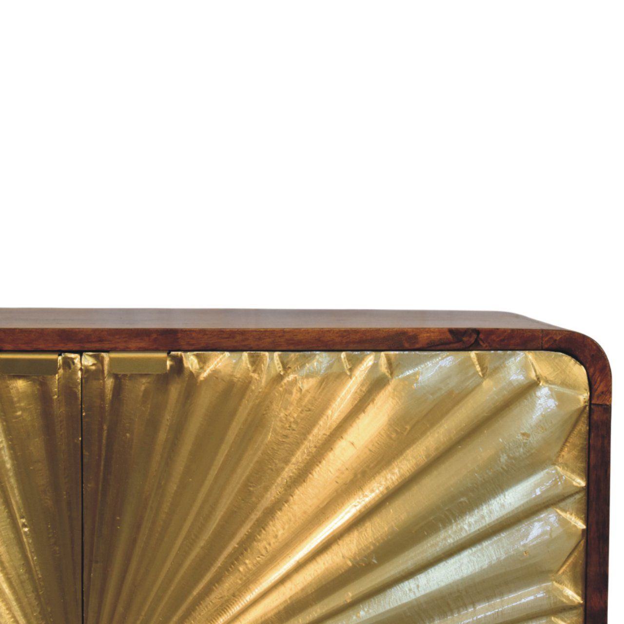 Avora - Brass Embossed 2 Door Cabinet - Brown / Golden